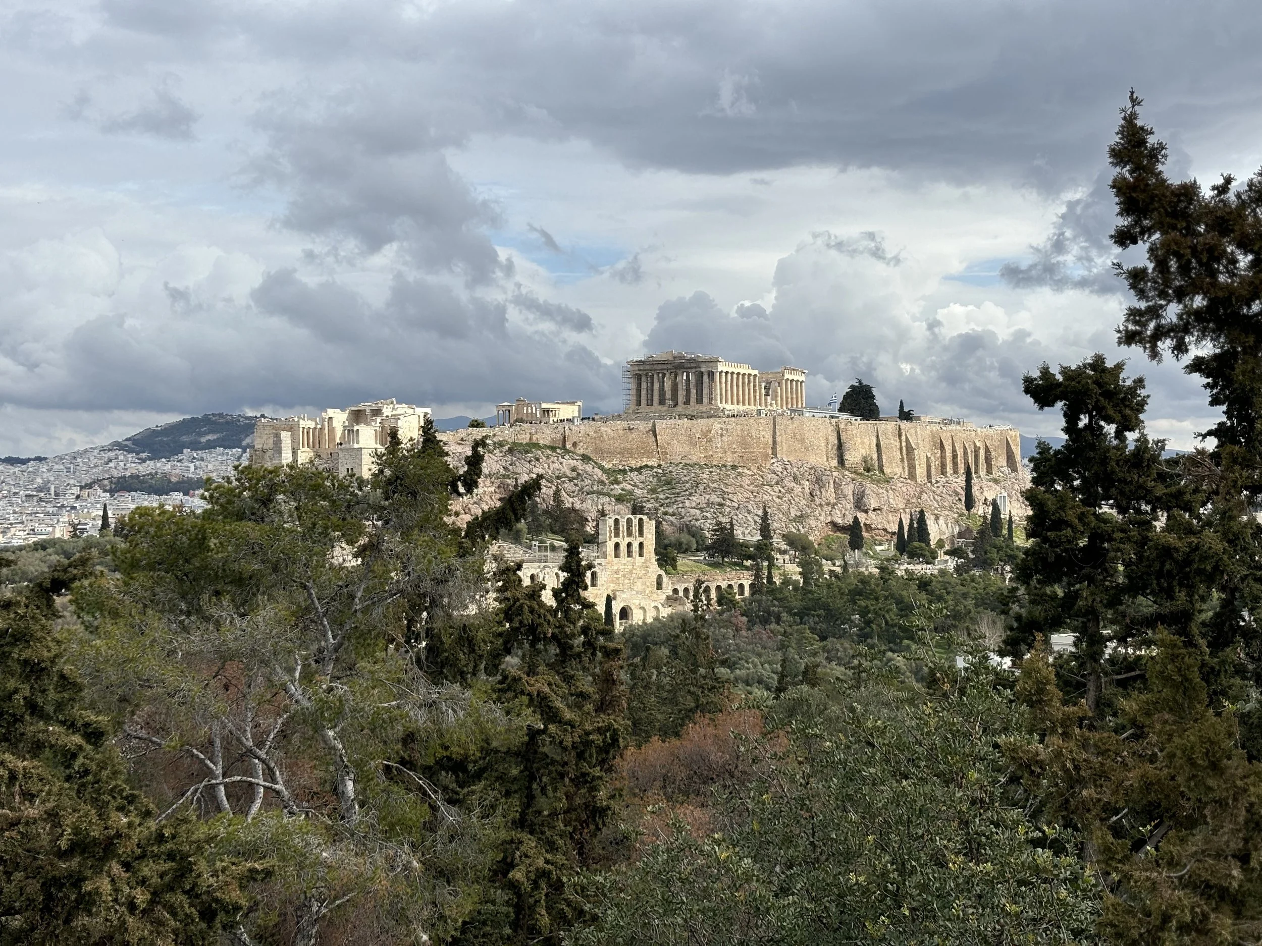 acropolis view center athens hill