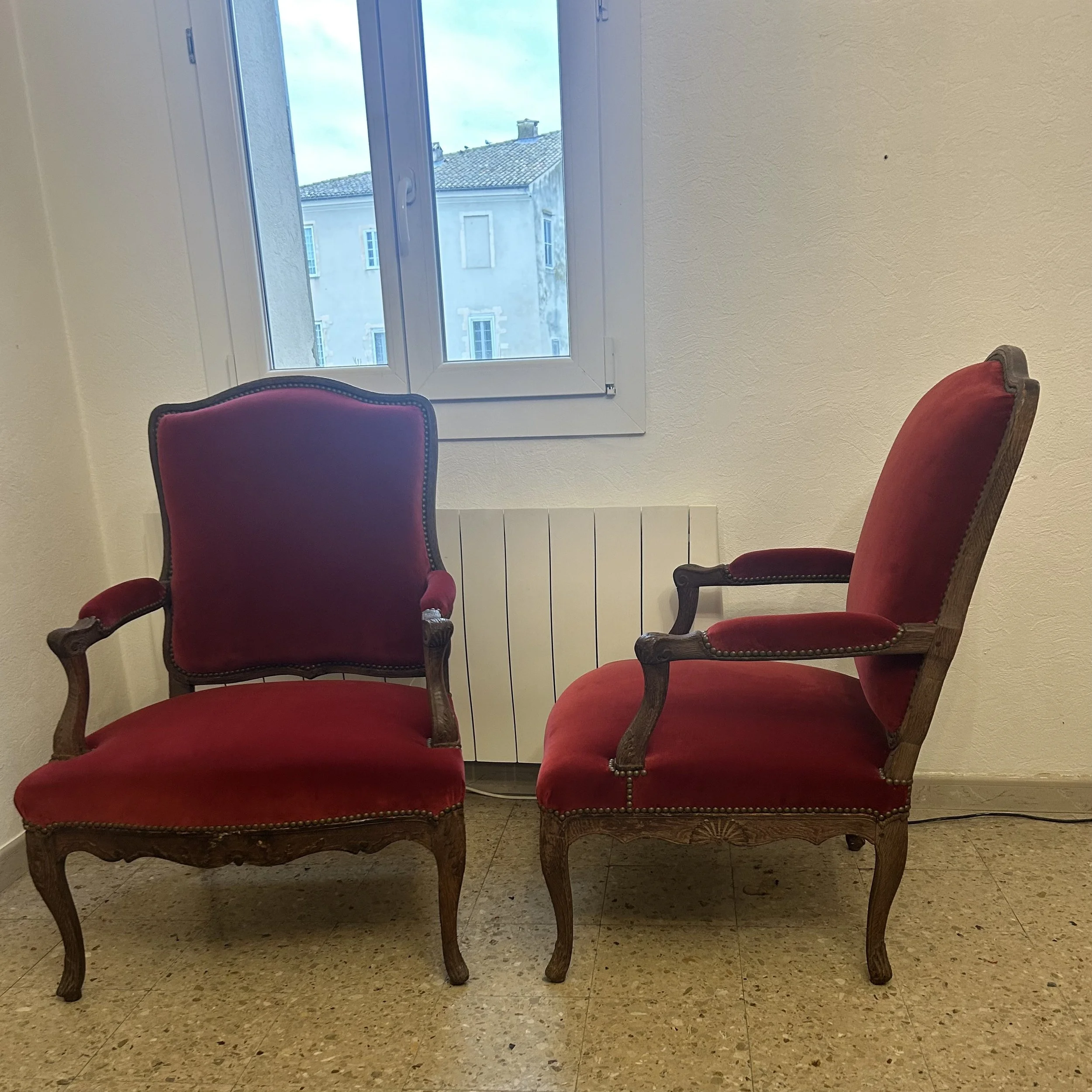 reupholstered antique chairs