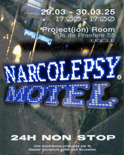 Narcolepsy Motel, Project(ion) Room, BrusselsMaster Sculpture ArBA-EsA Brussels.