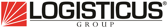 Logisticus Group logo with a red geometric emblem and black text