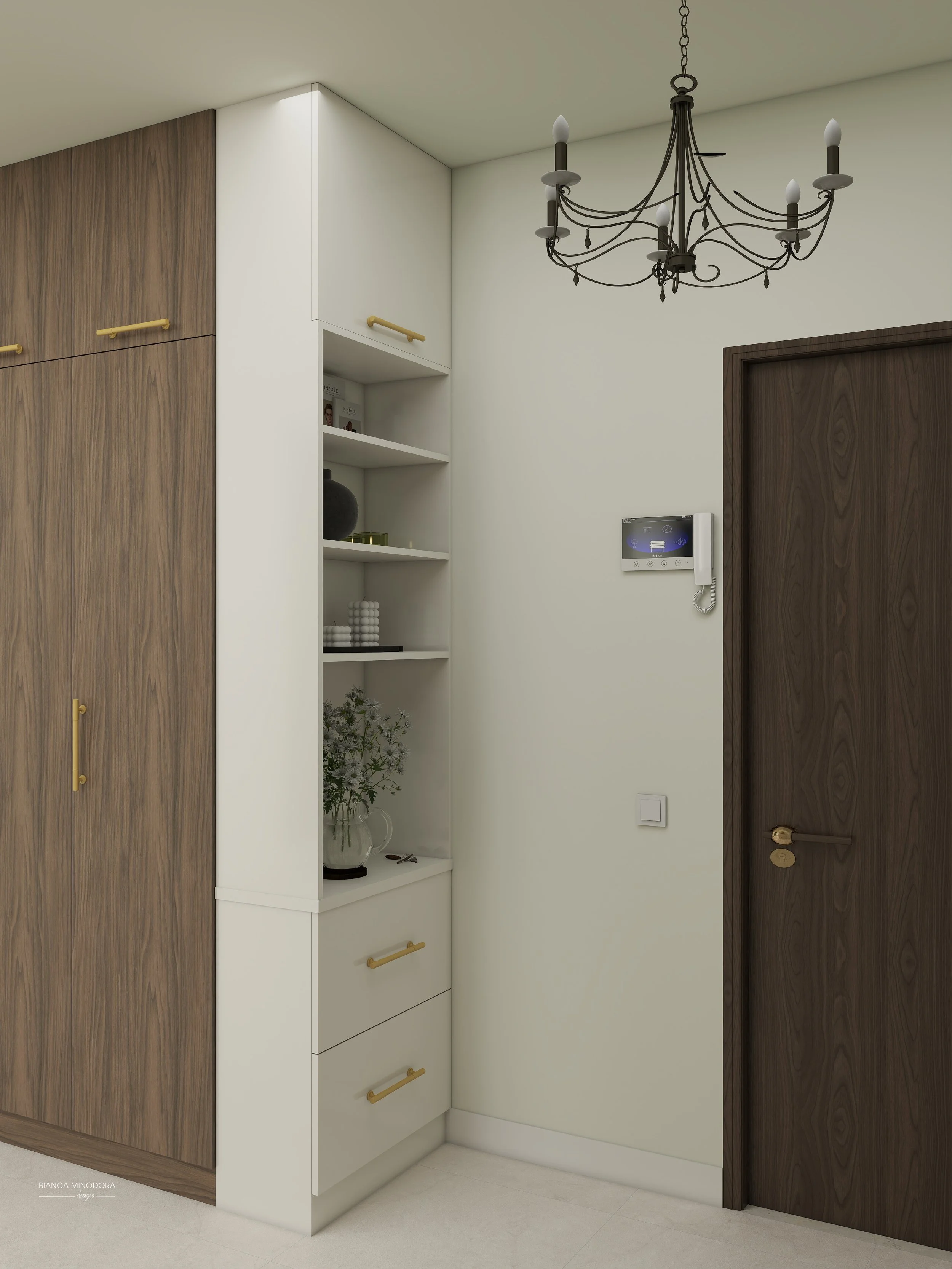 design interior openspace: living, dining, bucatarie, hol