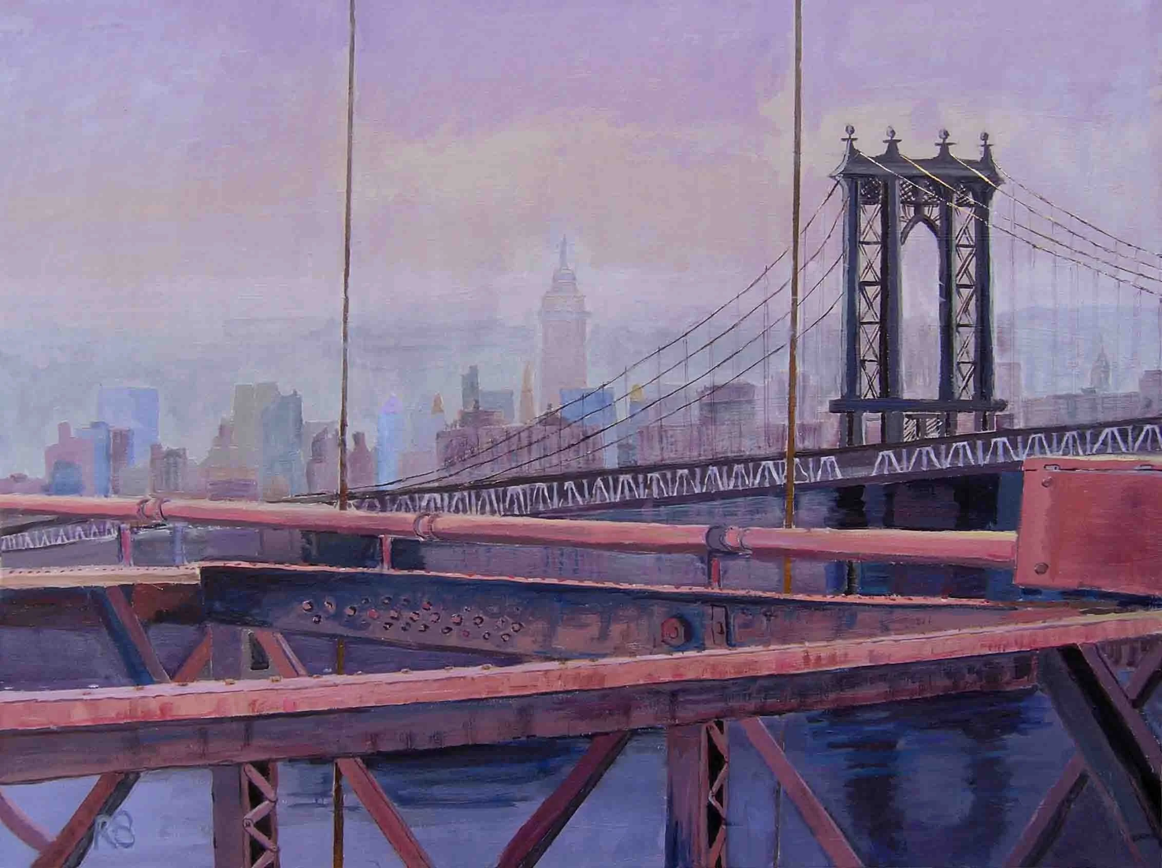 Brooklyn Bridge. Acrylics on canvas, 60 x 80 cm. SOLD