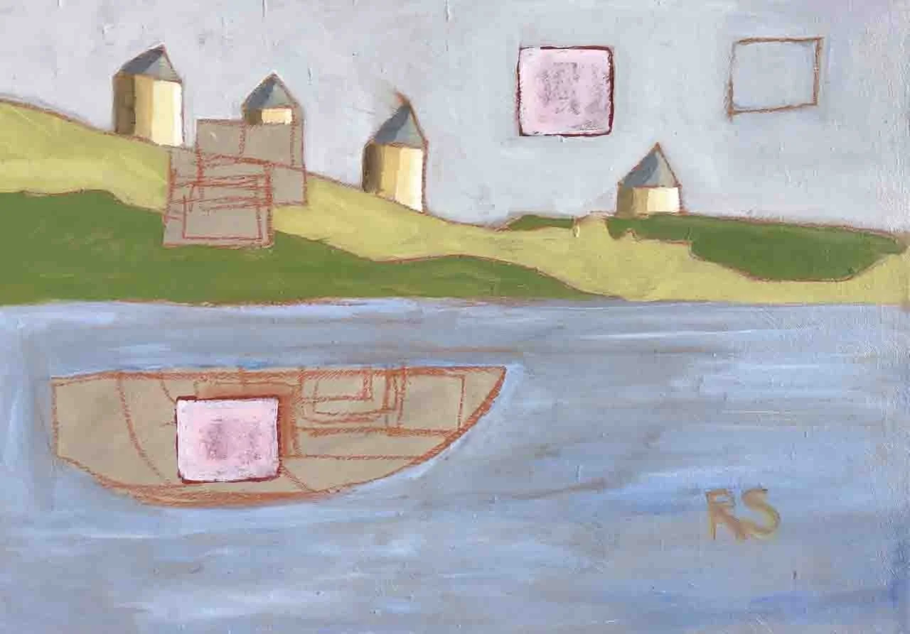 Where My Soul Roams. Acrylics and chalk on canvas, 40 x 60 cm.