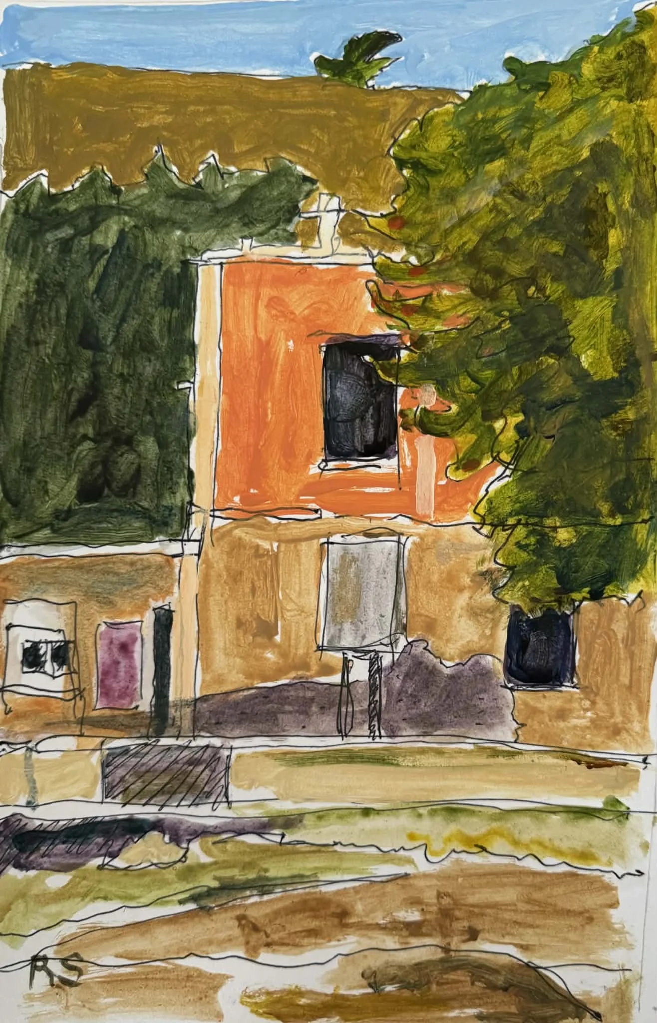 The Ruins at Merikia. A4. Ink and acrylics.
