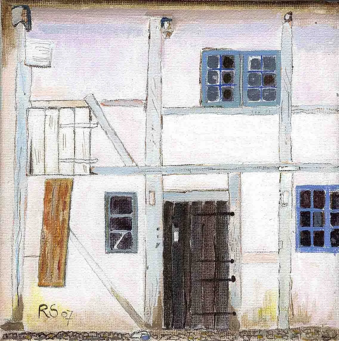 Danish Mill. Acrylics on canvas, 40 x 40 cm. SOLD