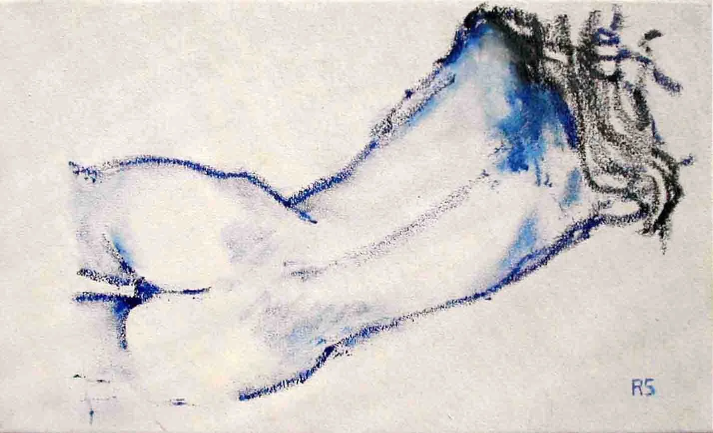Blue Nude. Oil on canvas, 30 x 45 cm. SOLD