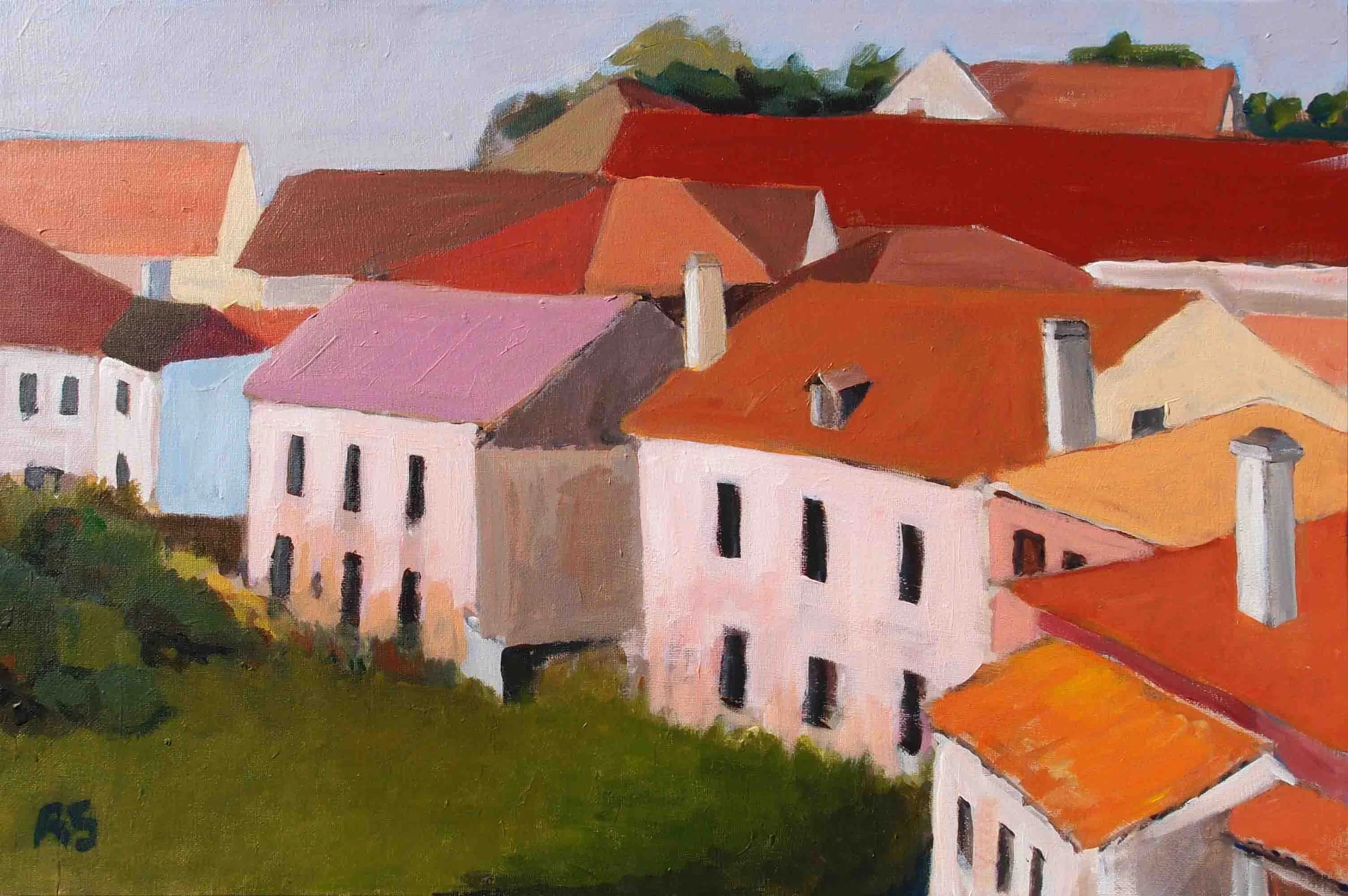 Sintra Old Town. Acrylics on canvas, 40 x 60 cm.