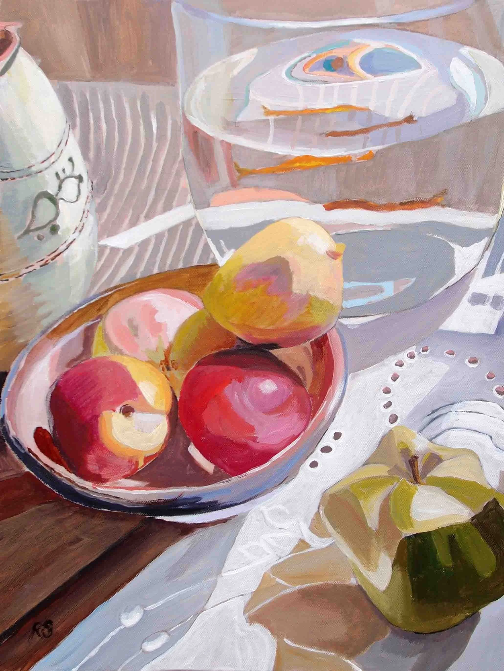 Still Life with Gold Fish. Acrylics on canvas, 70 x 50 cm. Property of the Artist