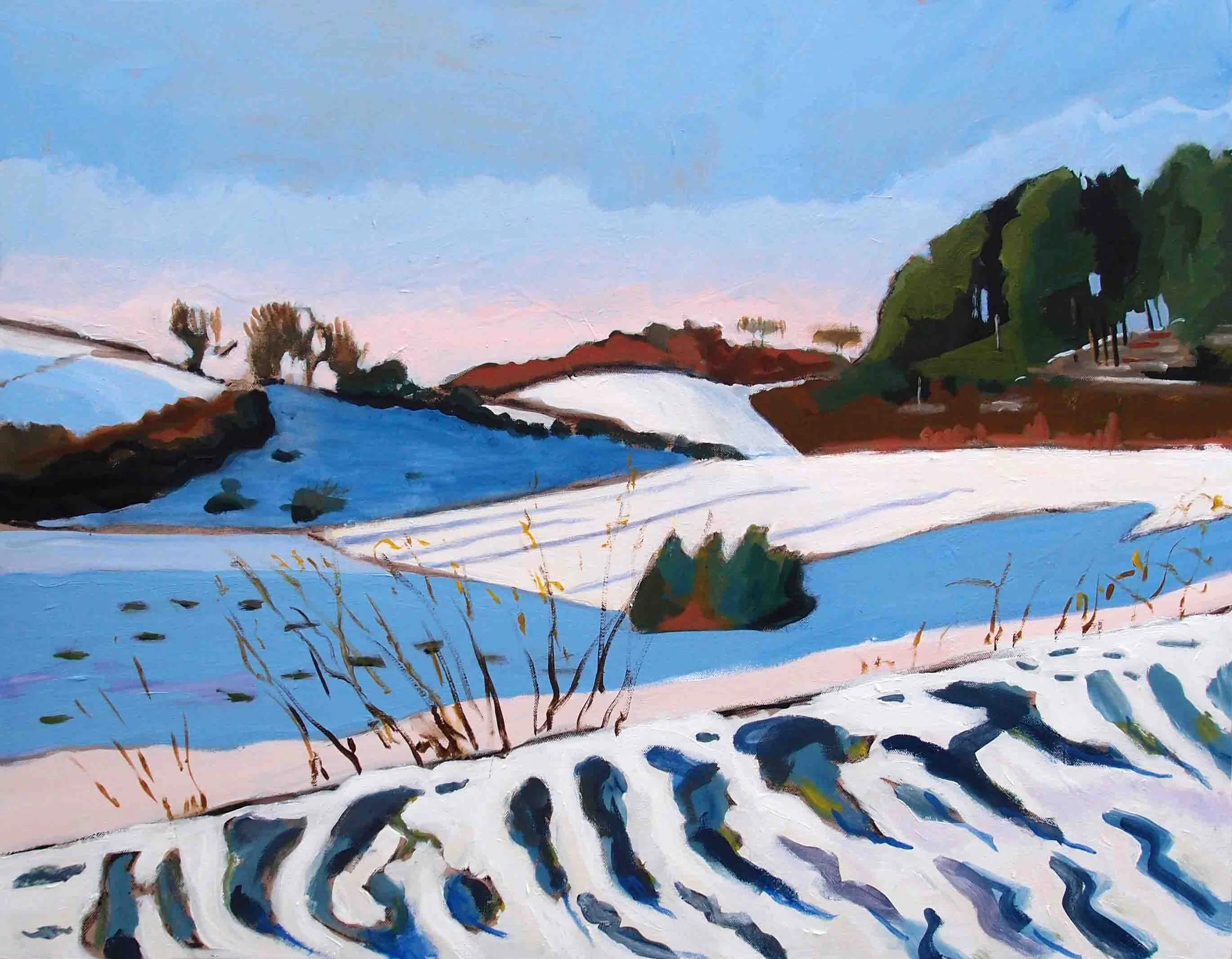 Winter, Busene. Acrylics on canvas, 70 x 90 cm.