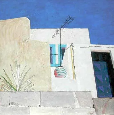 Greek House. Oil on canvas, 112 x 112 cm. SOLD