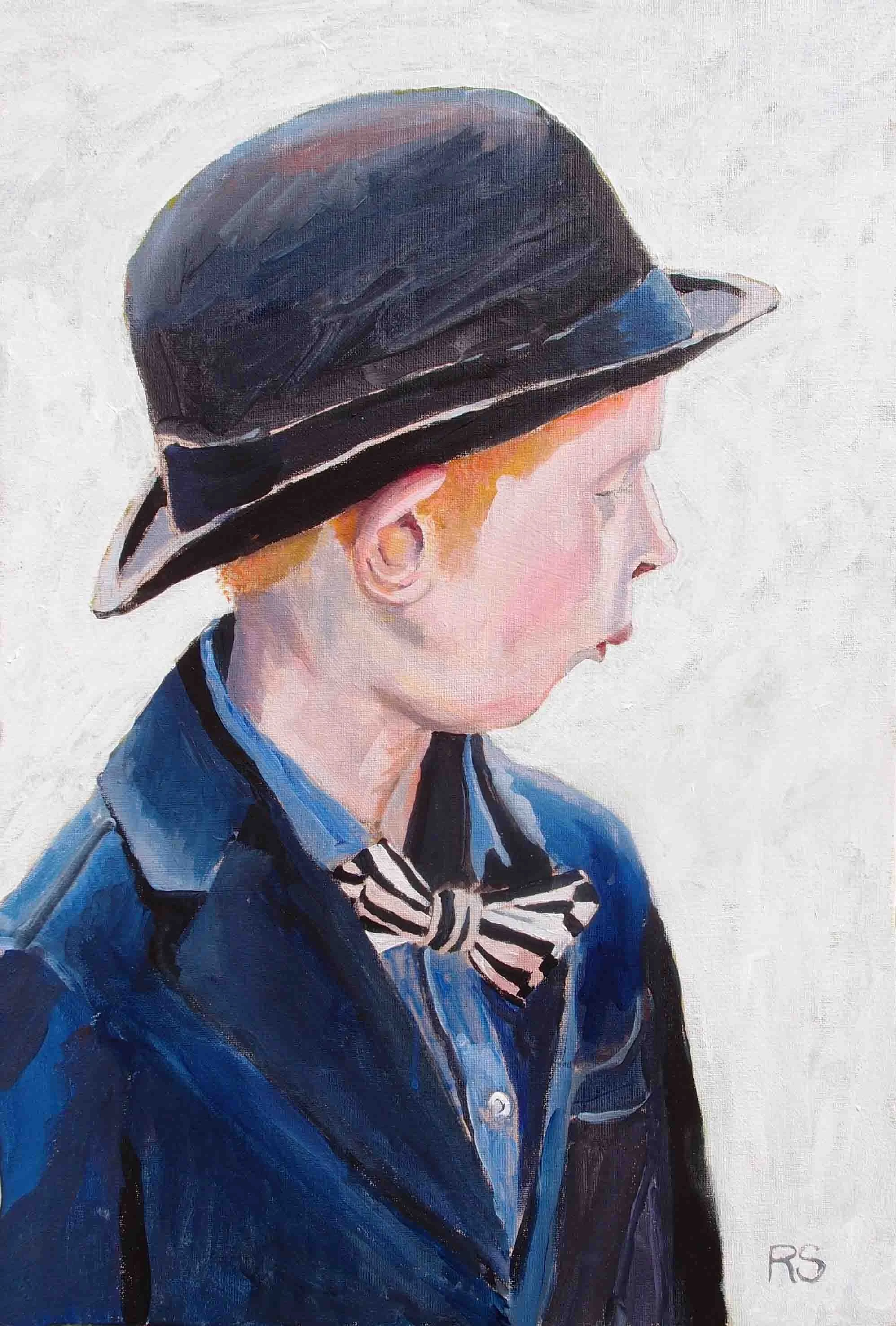 The Bowler Hat. Acrylics on canvas, 60 x 40 cm. SOLD