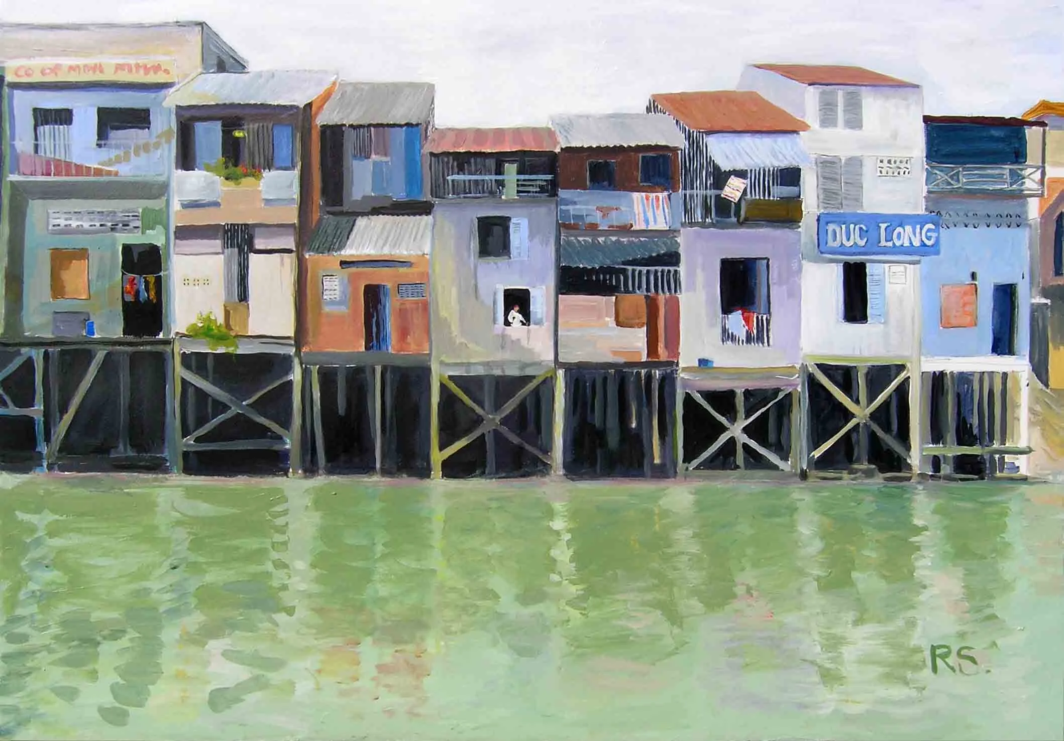 Mekong Delta. Acrylics on canvas, 60 x 90 cm. SOLD