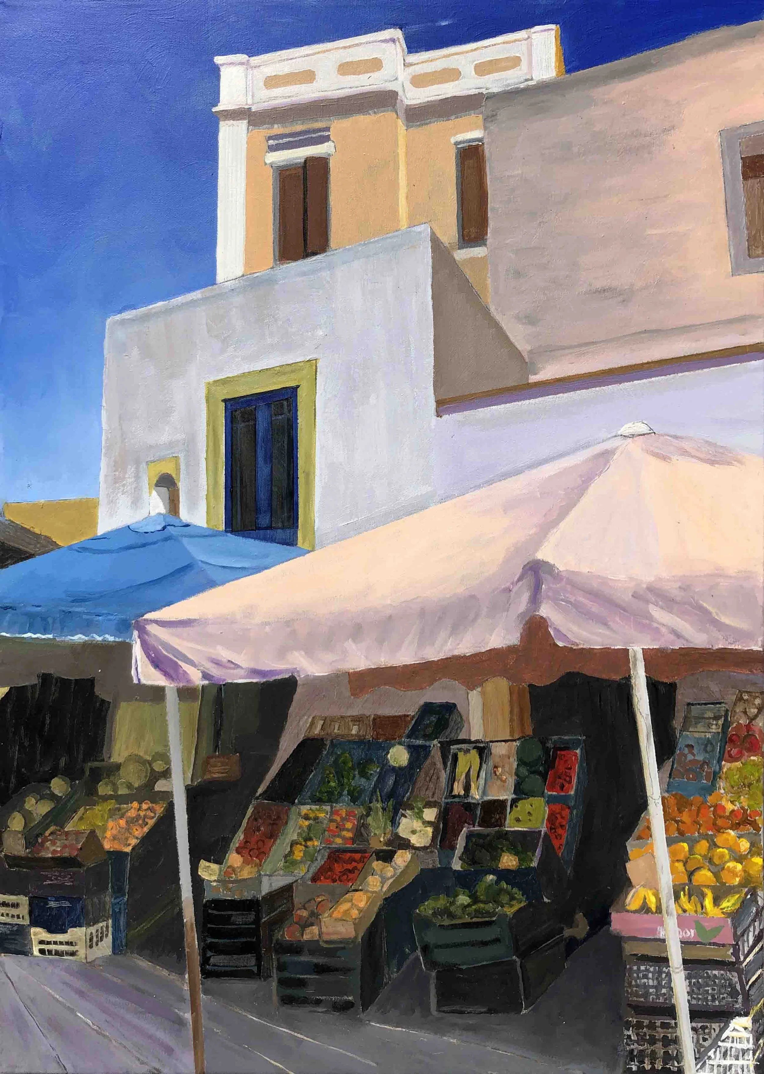 Afternoon in Platanos. Acrylics on canvas, 70 x 50 cm SOLD.