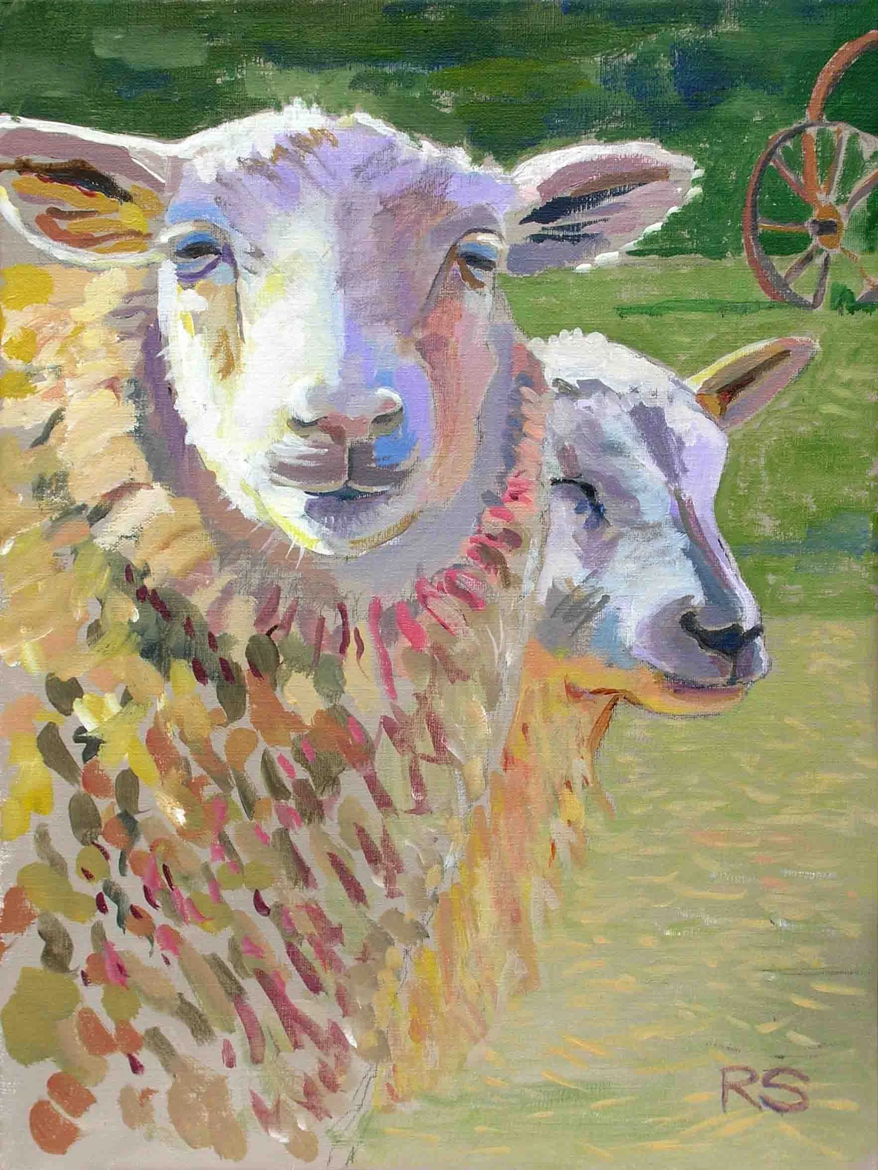Sheep. Acrylics on canvas, 40 x 30 cm. SOLD