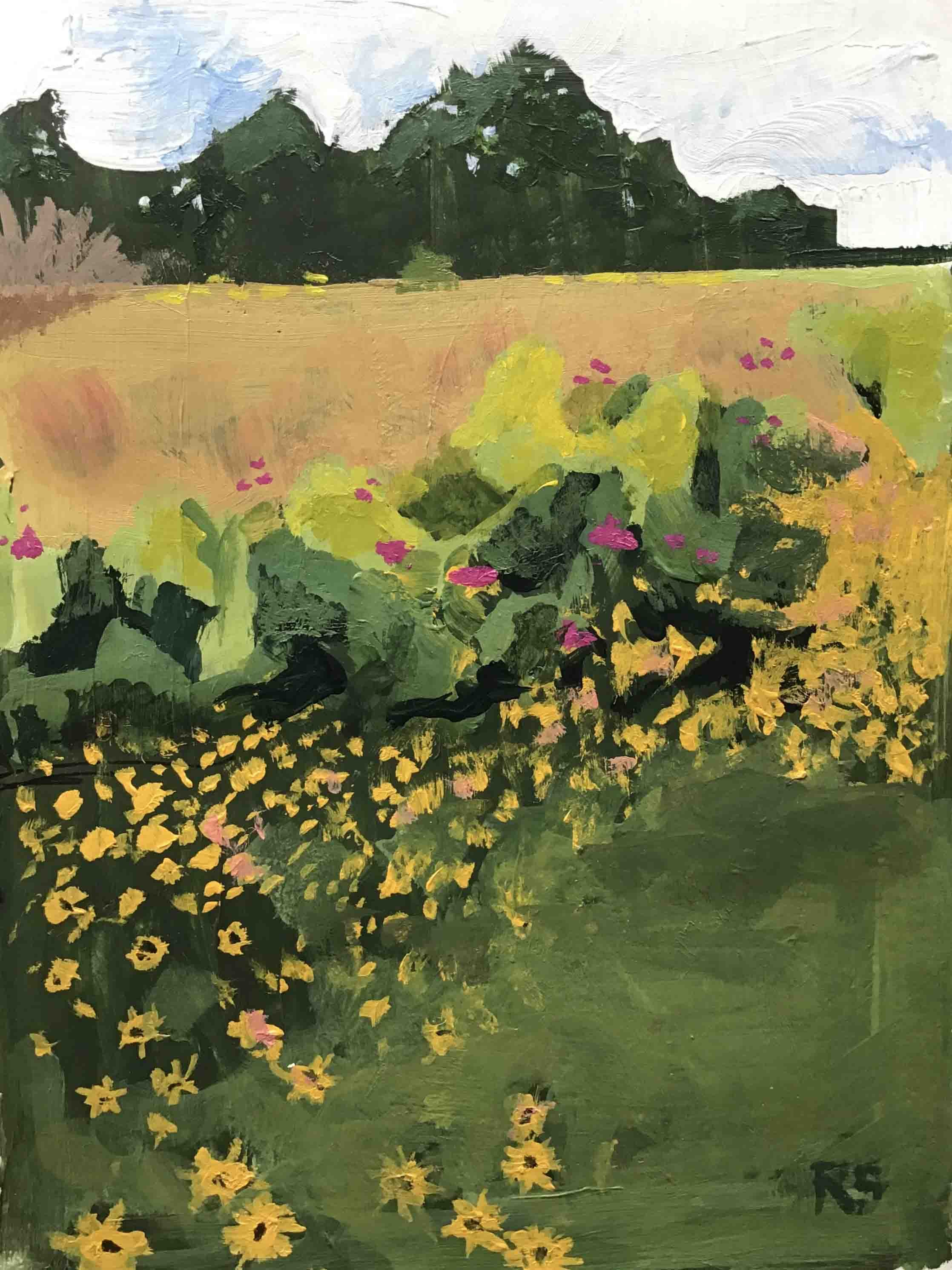 The Sussex Gardens. Acrylics on paper, 20.5 x 15 cm.