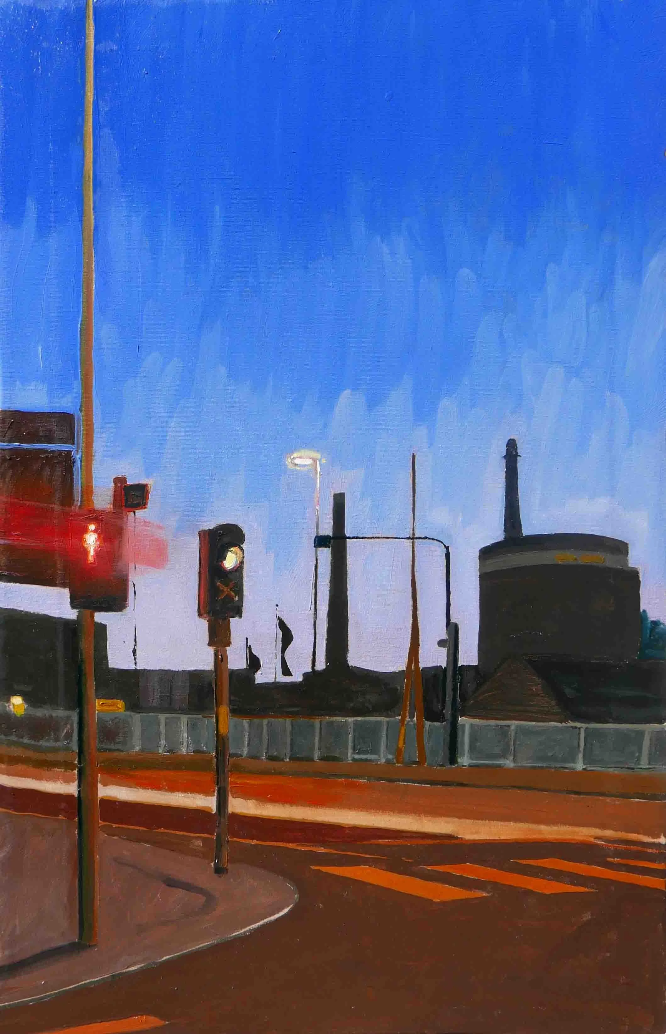 Crossroads at Night. Oil on canvas, 80 x 50 cm. SOLD