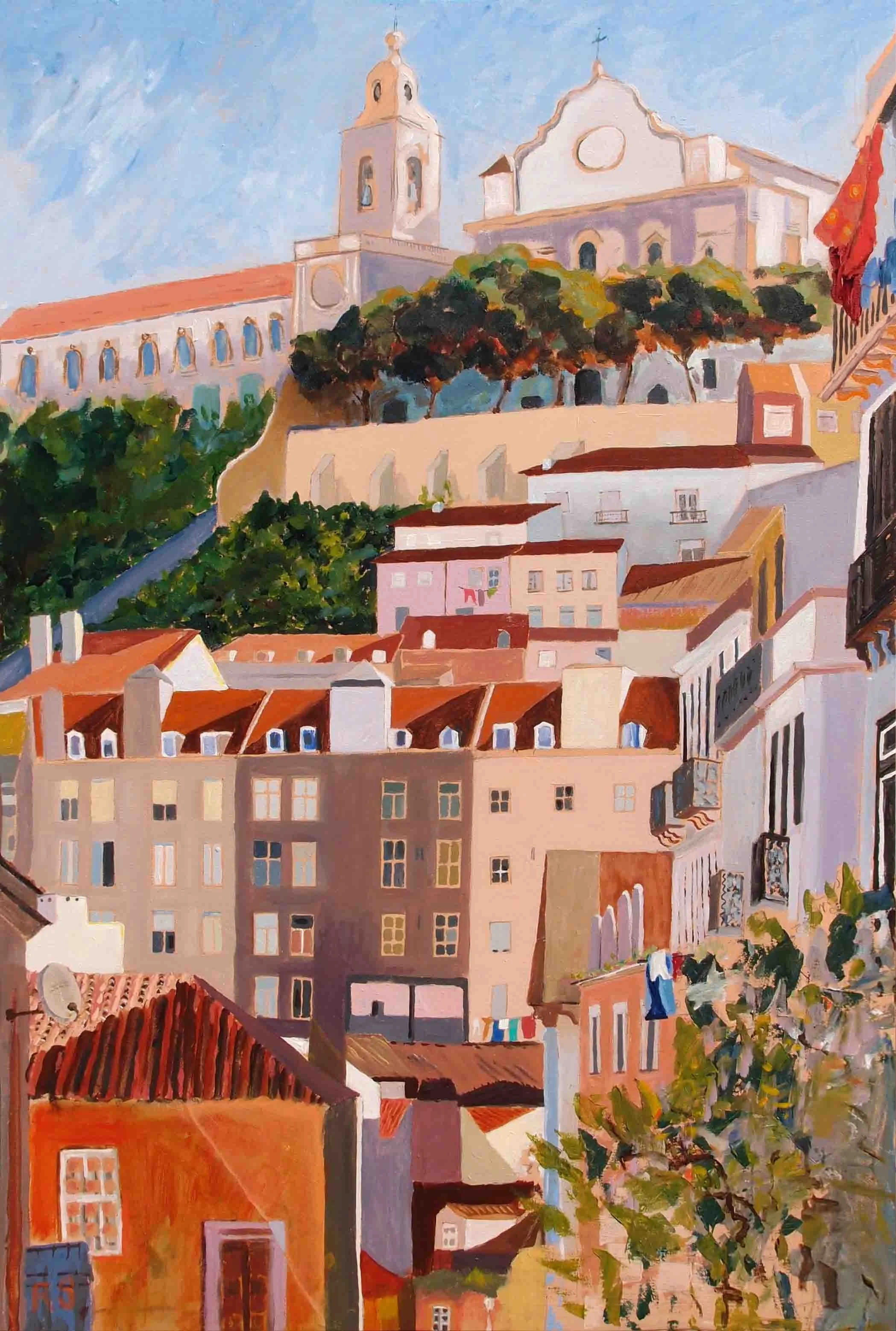 Castel De Sao Jorge. Acrylics on canvas, 90 x 60 cm. SOLD