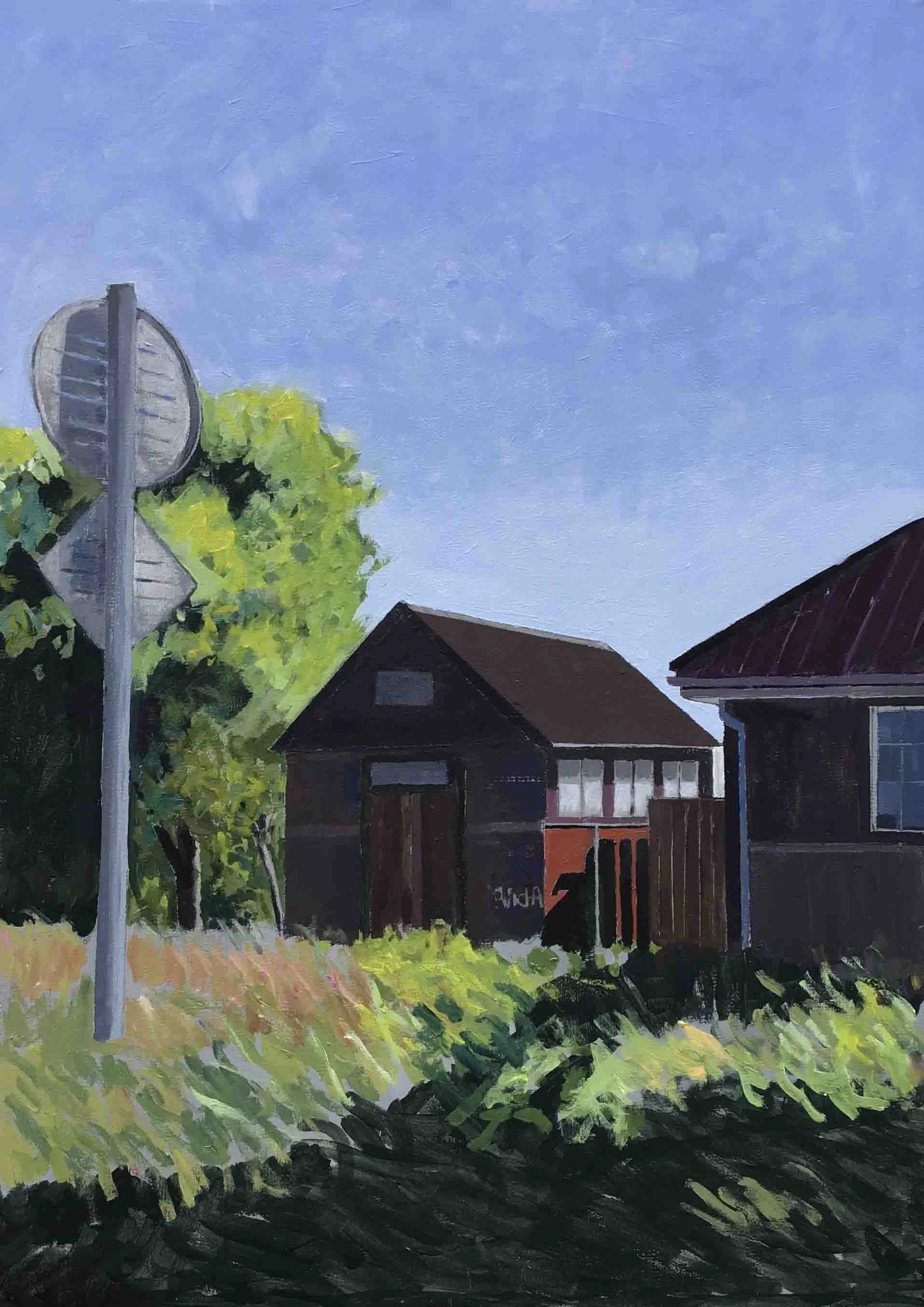 In the Shadows. Acrylics on canvas, 70 x 50 cm.