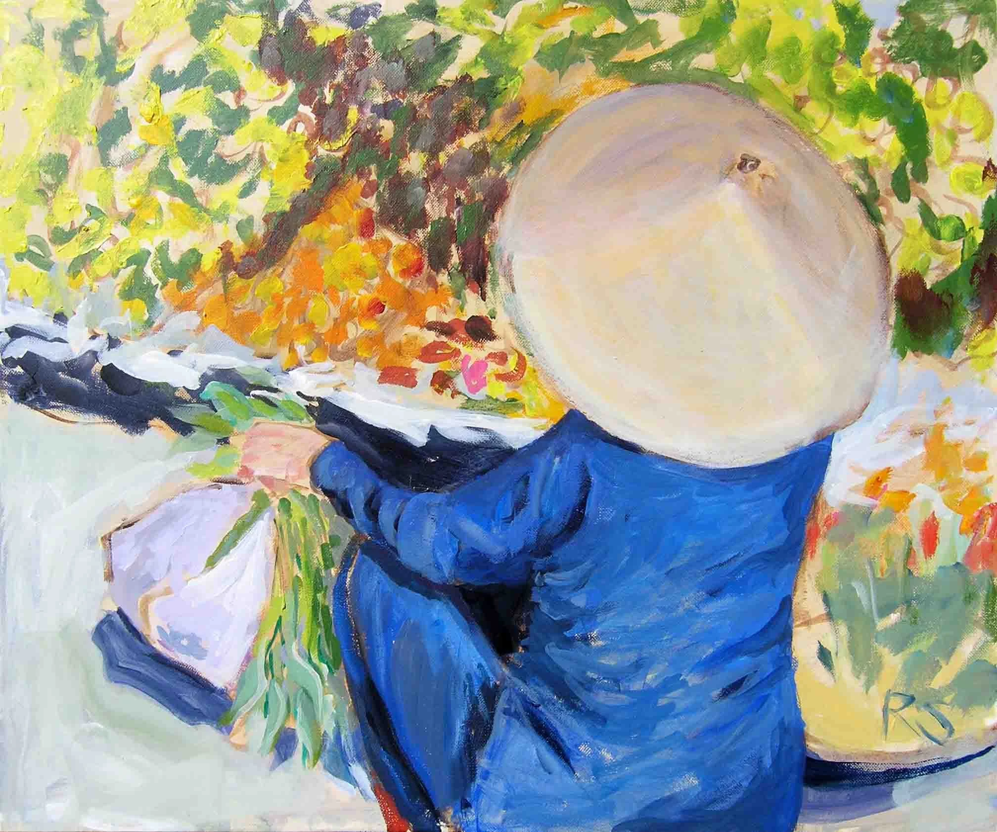 Vietnamese Woman. Acrylics on canvas, 50 x 60 cm. SOLD