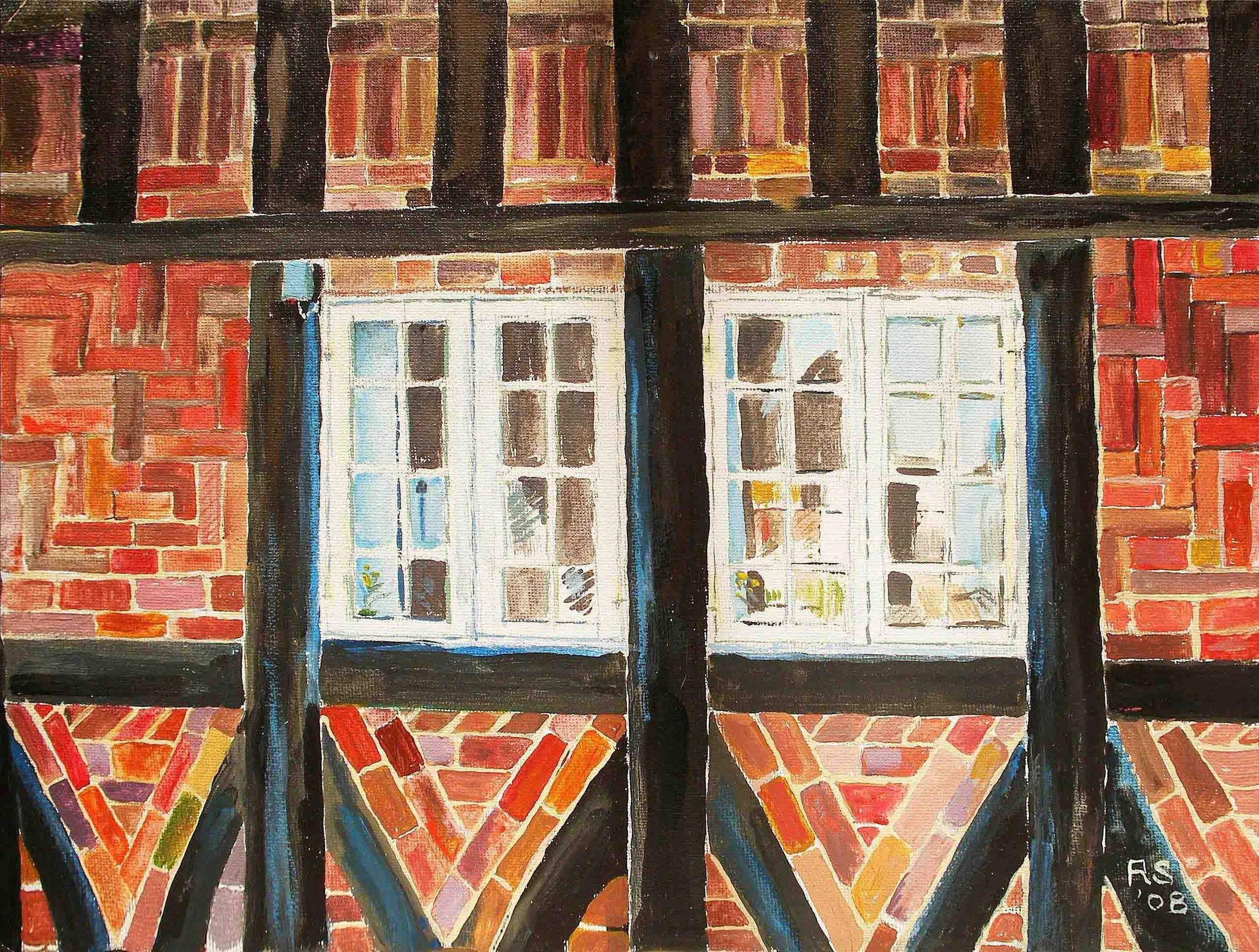 Old Beam House, Holbæk. Acrylics on canvas, 30 x 40 cm. SOLD