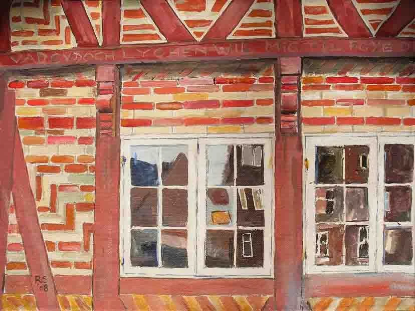 Old Beam House, Holbæk II. Acrylics on canvas, 30 x 40 cm. SOLD