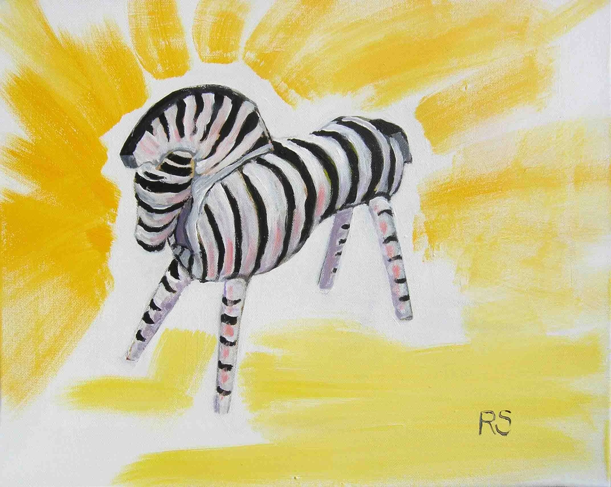 Bojesen Zebra. Acrylics on canvas, 30 x 40 cm. SOLD
