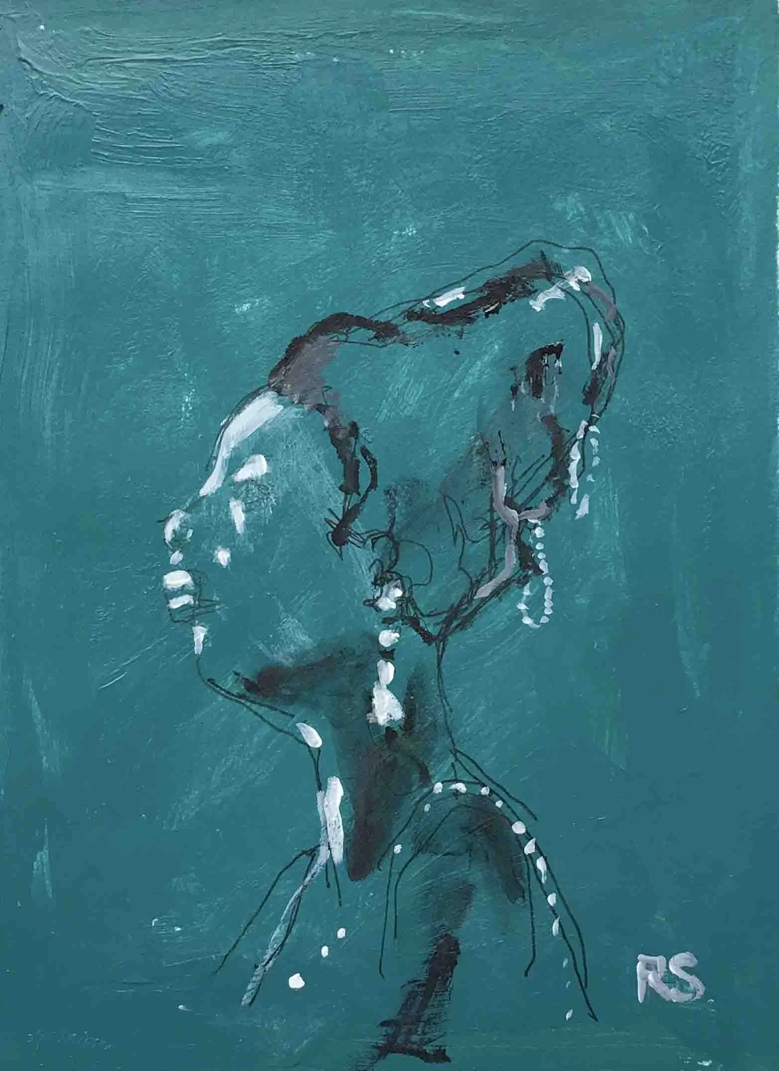 Nina Simone. Acrylics on paper, 20.5 x 15 cm.