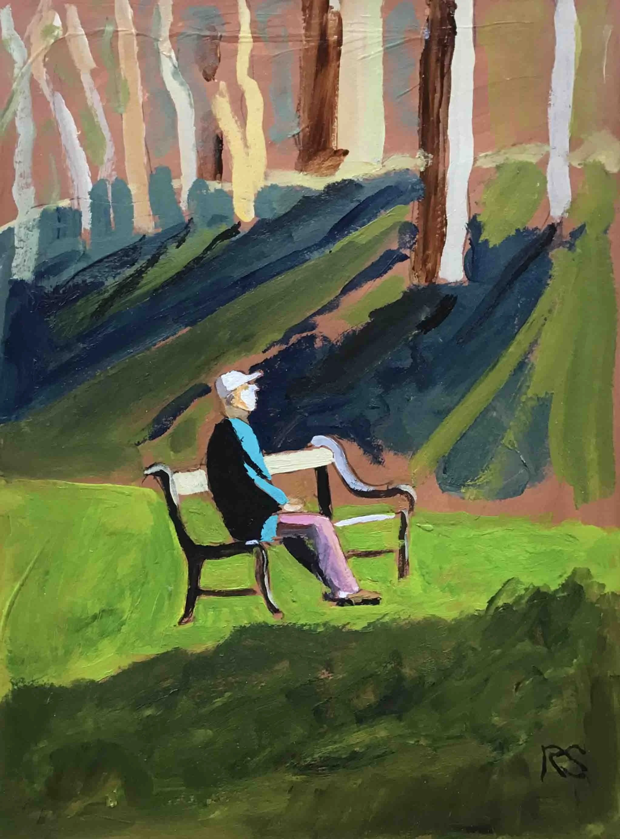 Time Out. Acrylics on paper, 20.5 x 15 cm.