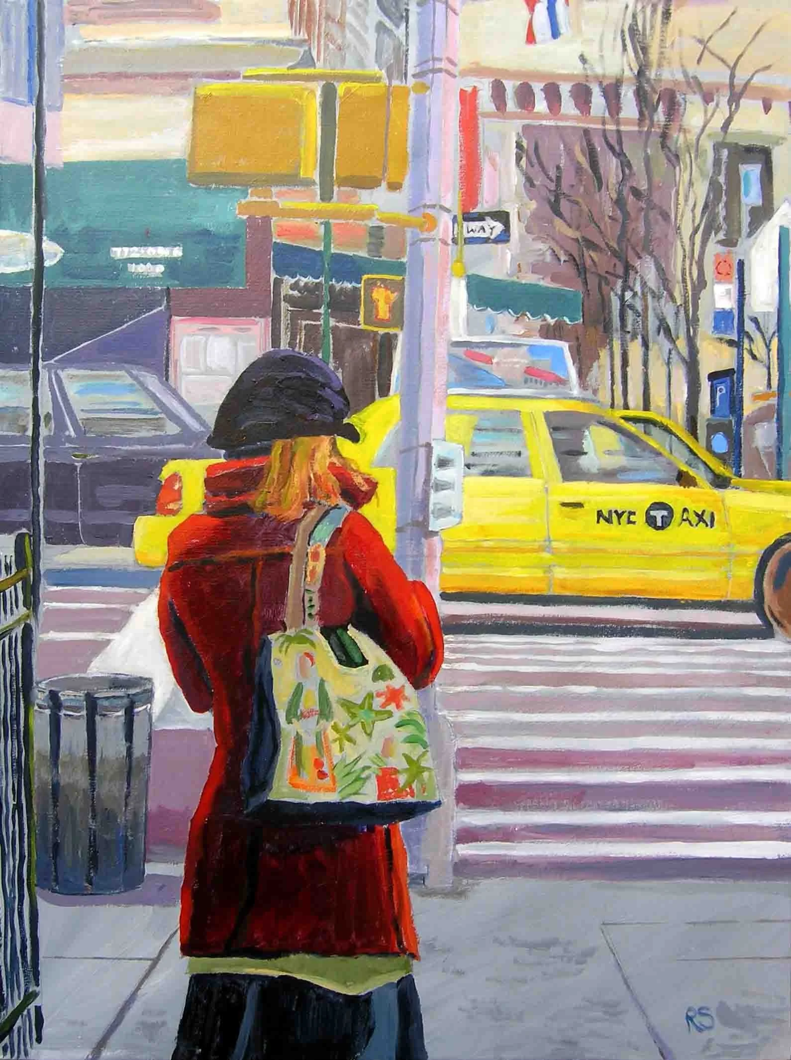 Crossing Madison Avenue. Acrylics on canvas, 80 x 60 cm. SOLD
