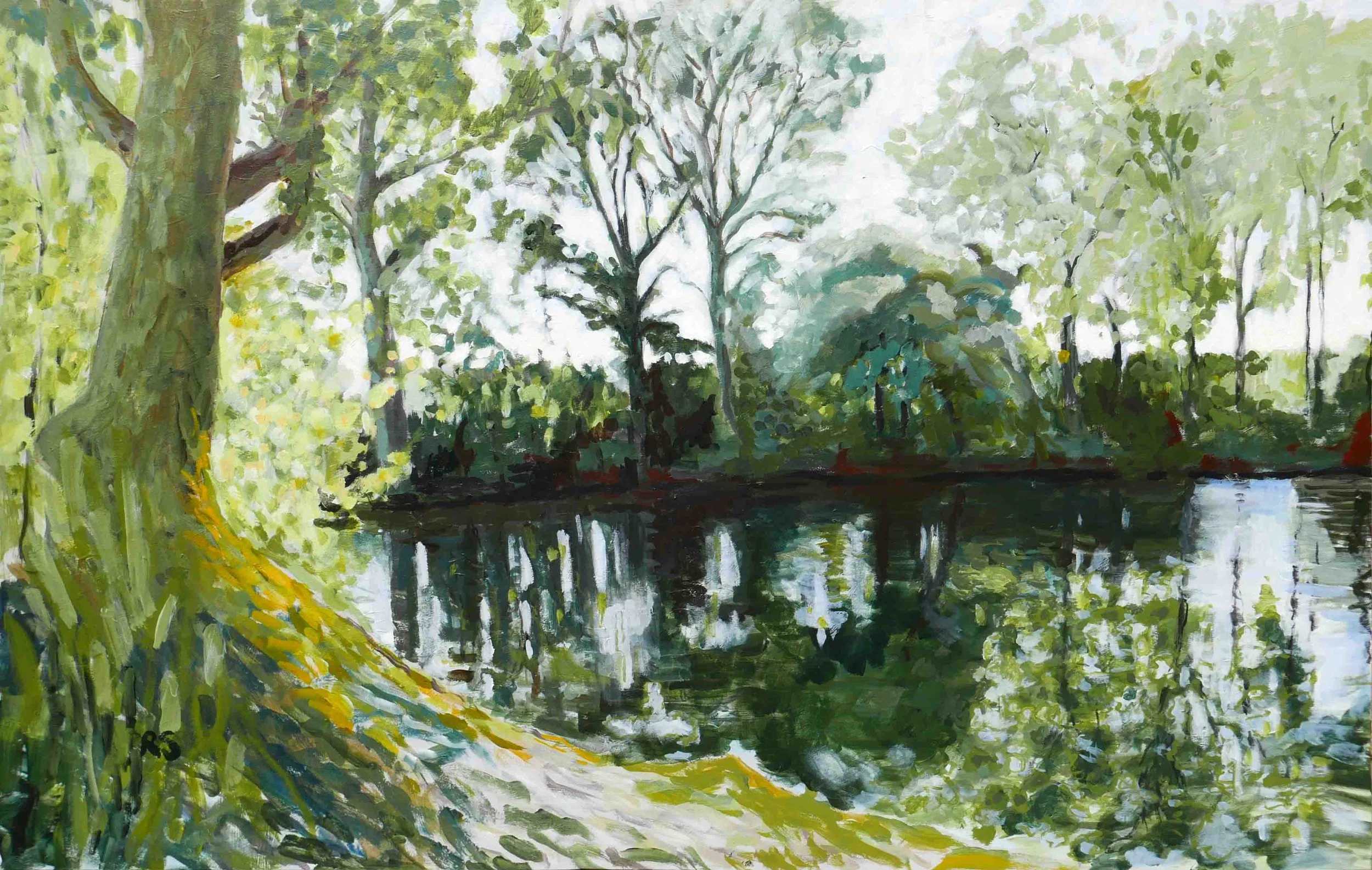 Daybreak On Still Waters. Oil on canvas, 140 x 90 cm. SOLD