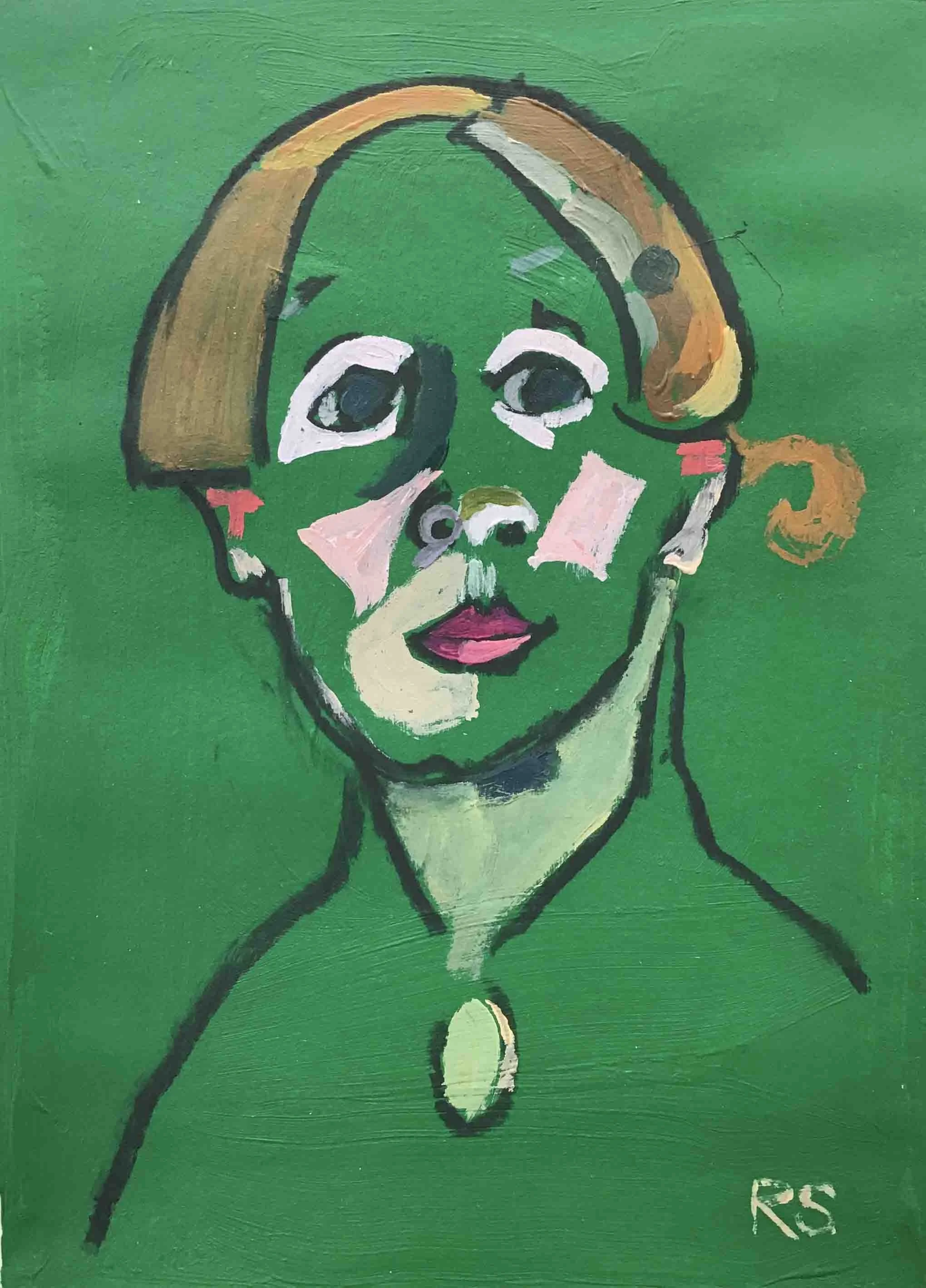 After H Scherfbeck. Acrylics on paper, 20.5 x 15 cm. SOLD