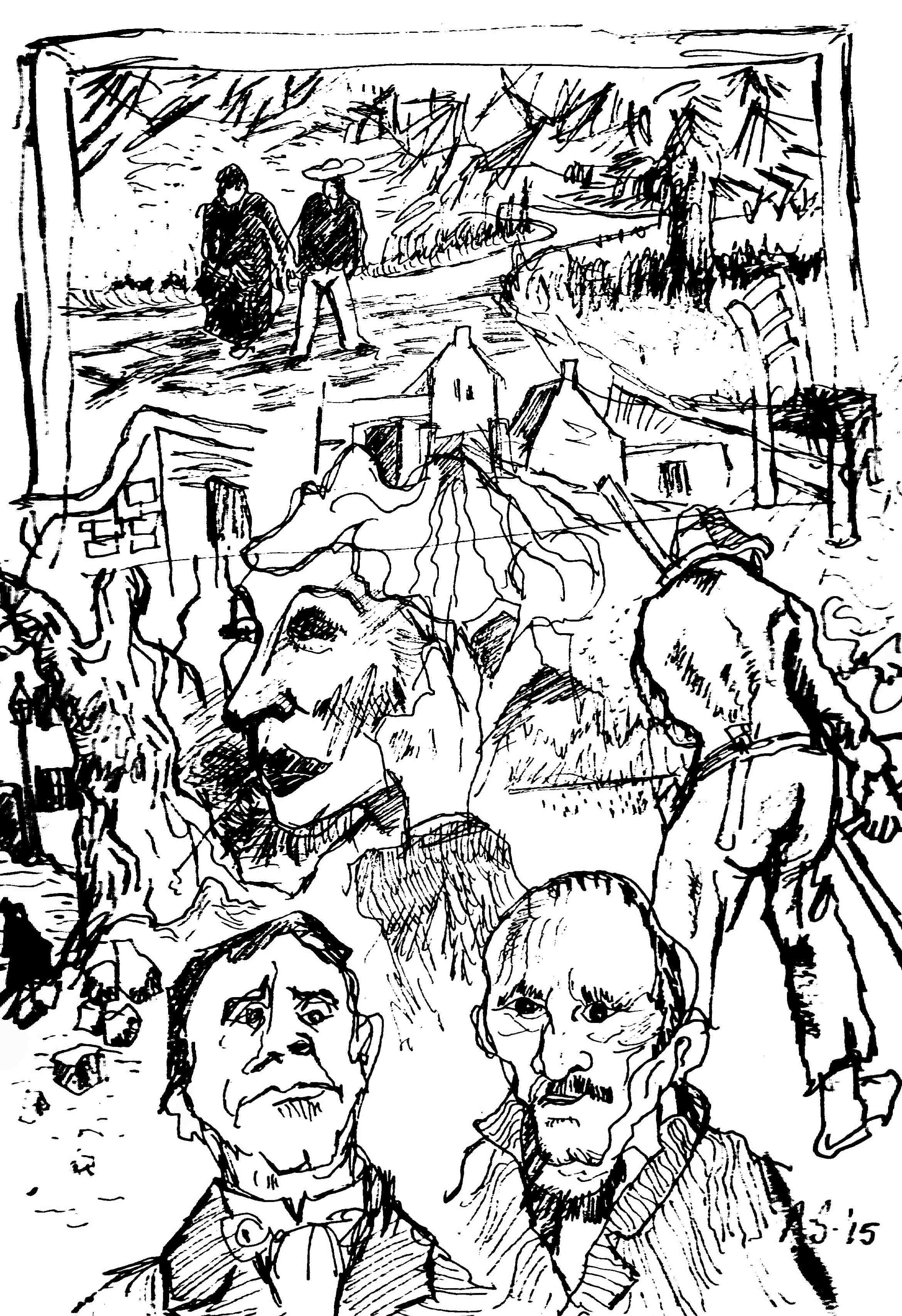 Van Gogh Impressions. Ink on paper.