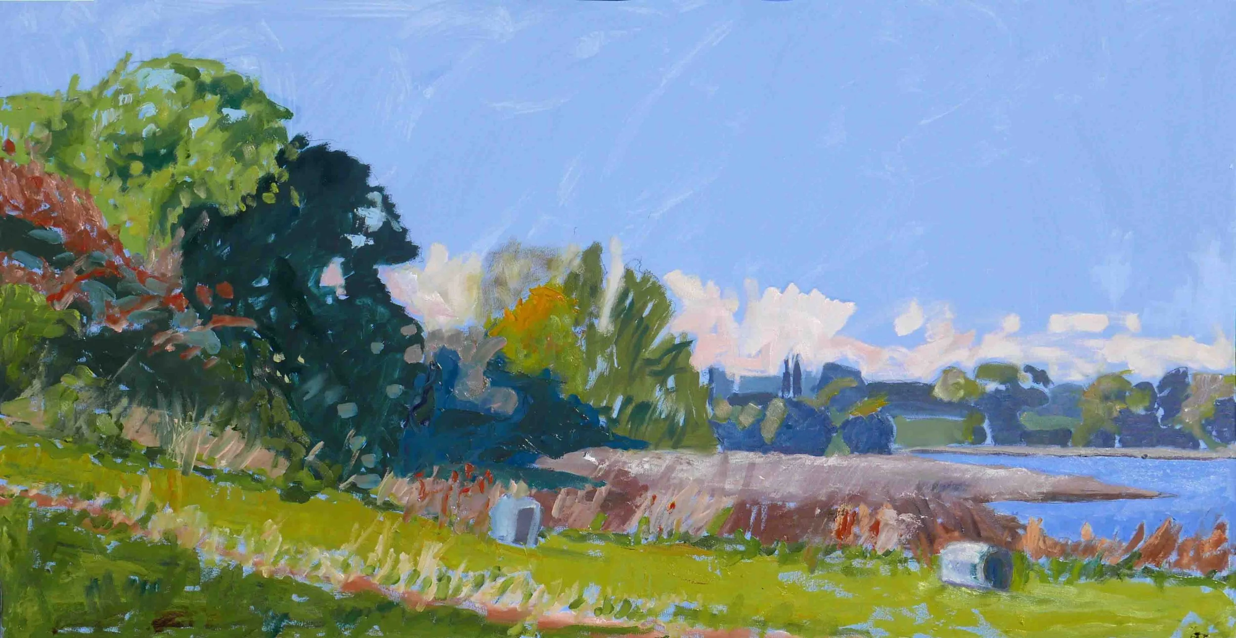 Harvest Time at Stege Nor. Oil on canvas, 62 x 120 cm. SOLD