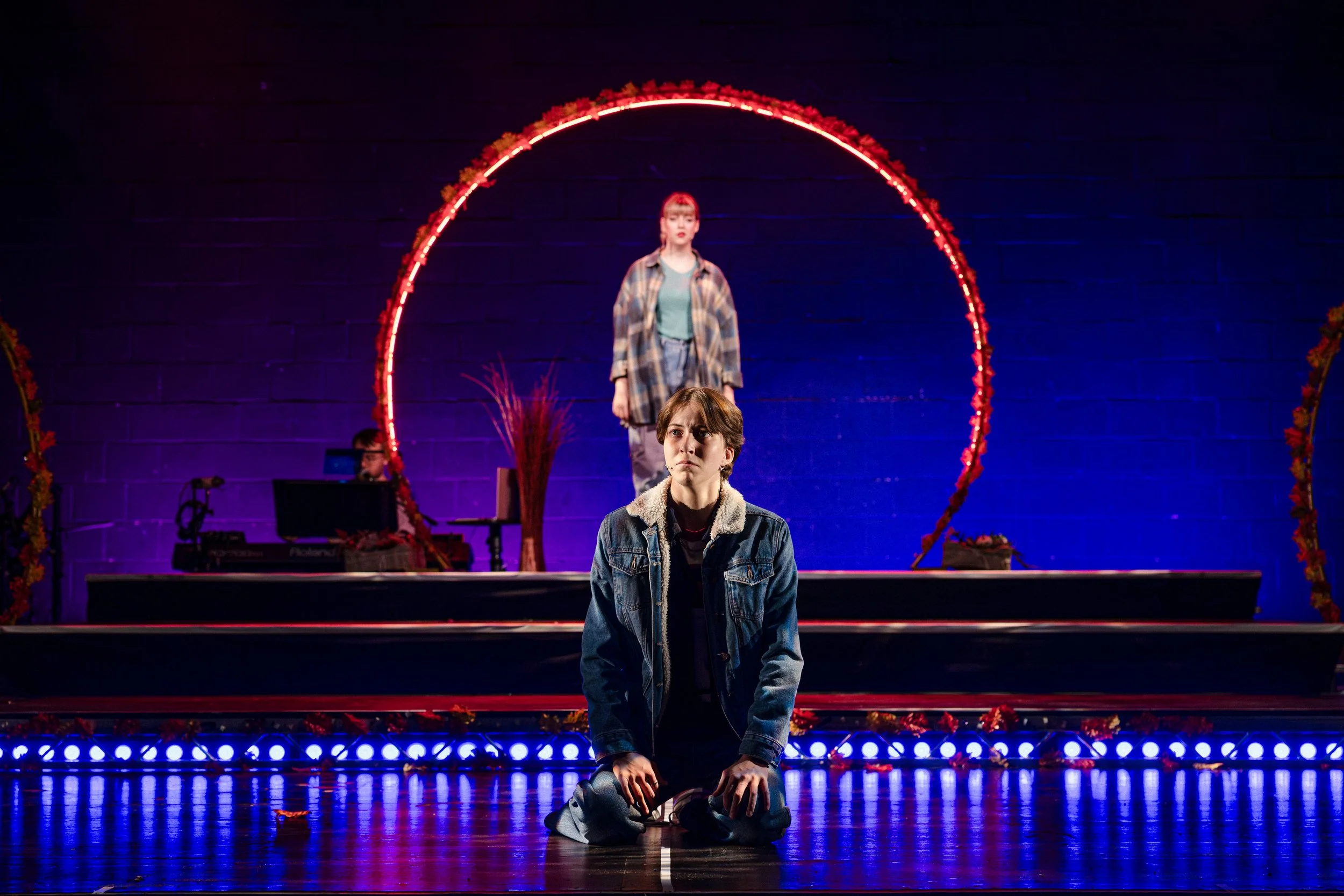 Performers in Theo in Between at Leeds Carriageworks Theatre, photo by Cian O'Ráin