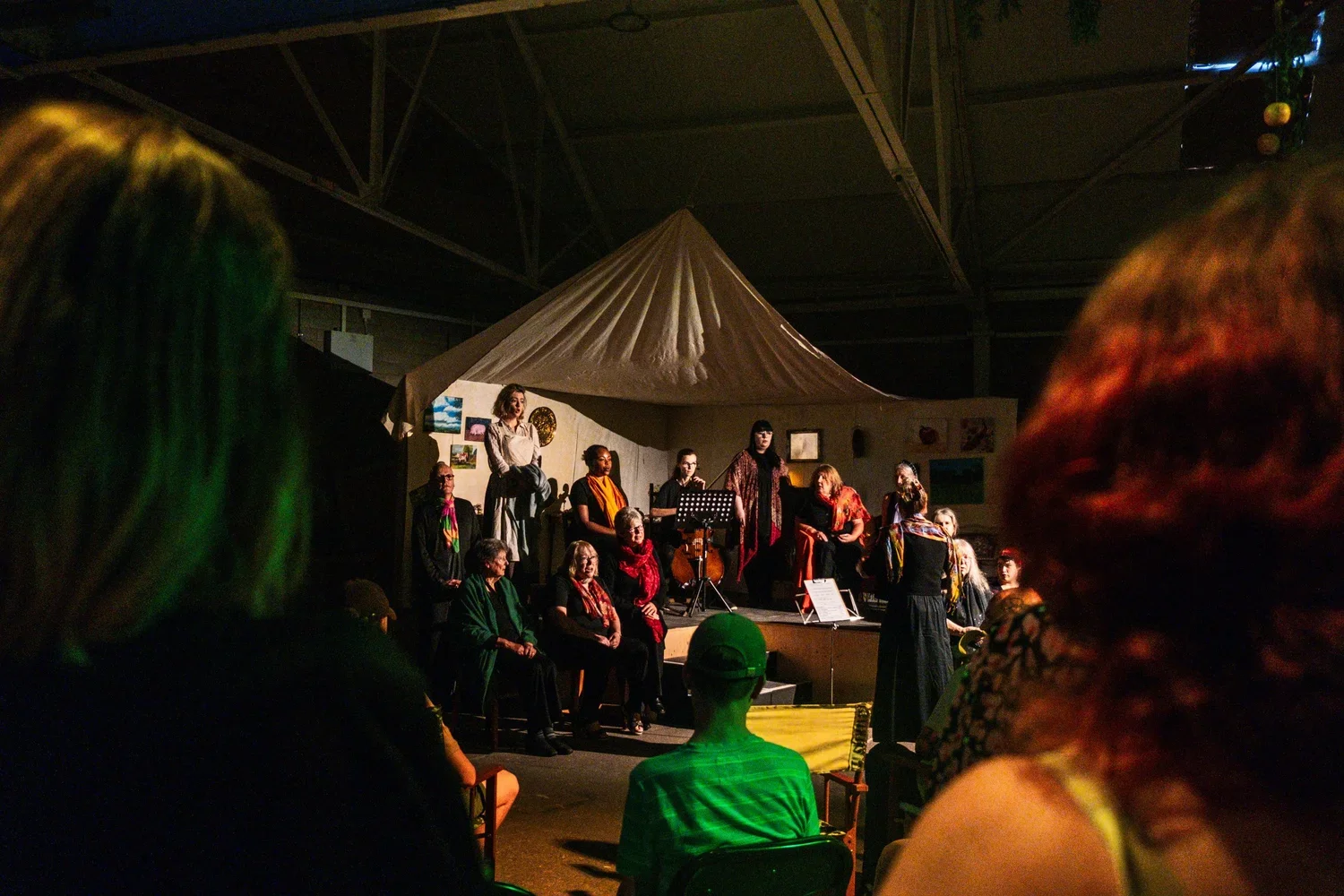 Cast of Who is Molly Leigh? on stage, B Arts production, 2025