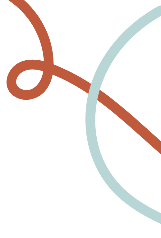 Close-up of intertwined brown and light gray curved lines on a black background.