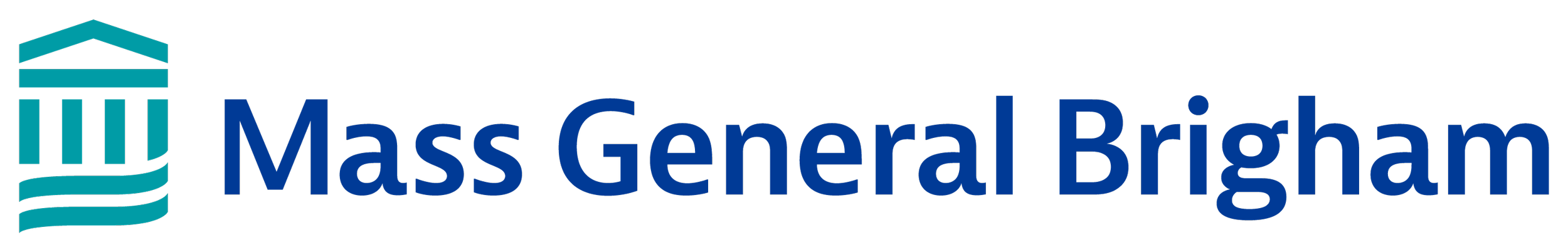 Mass General Brigham logo with a stylized building icon and the name in blue text