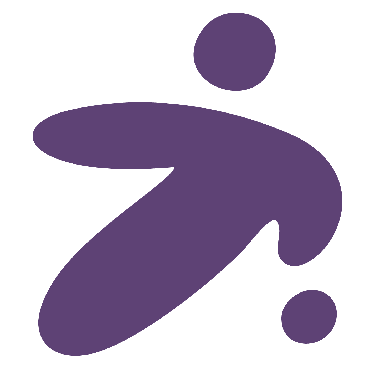 Purple star-shaped object on a white background