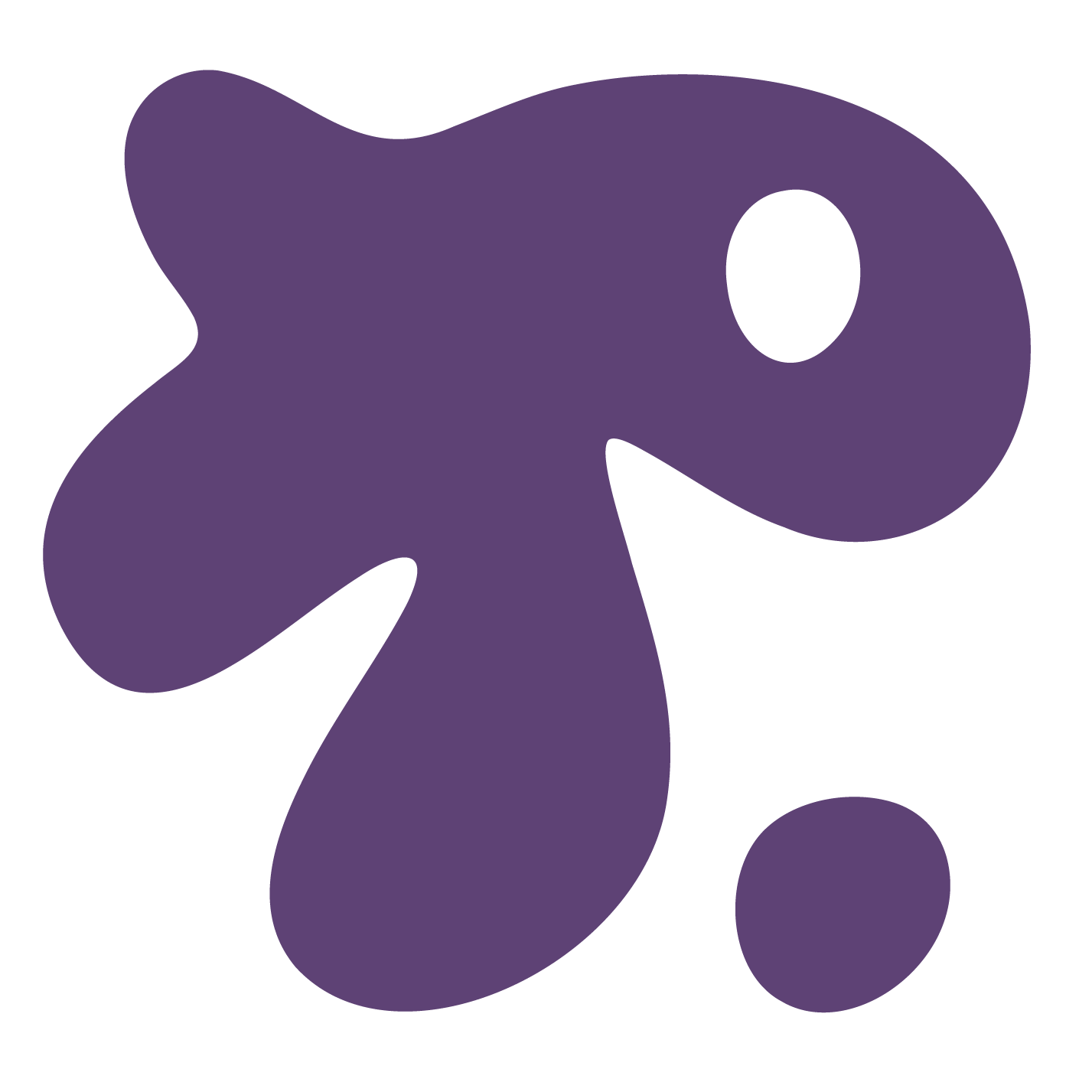 A purple star-shaped graphic on a white background.