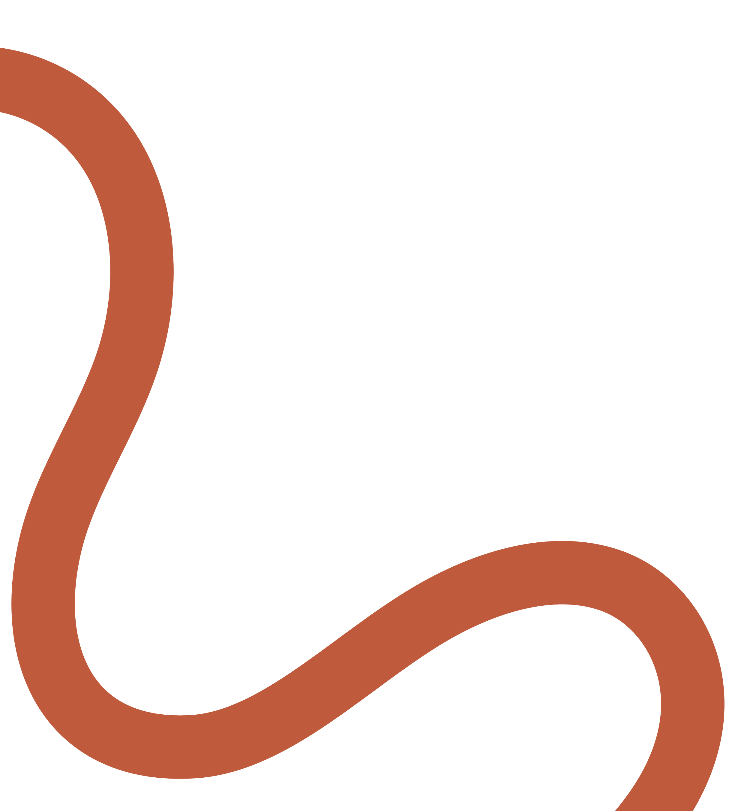 Close-up of a brown, looping, and curved line on a transparent background.
