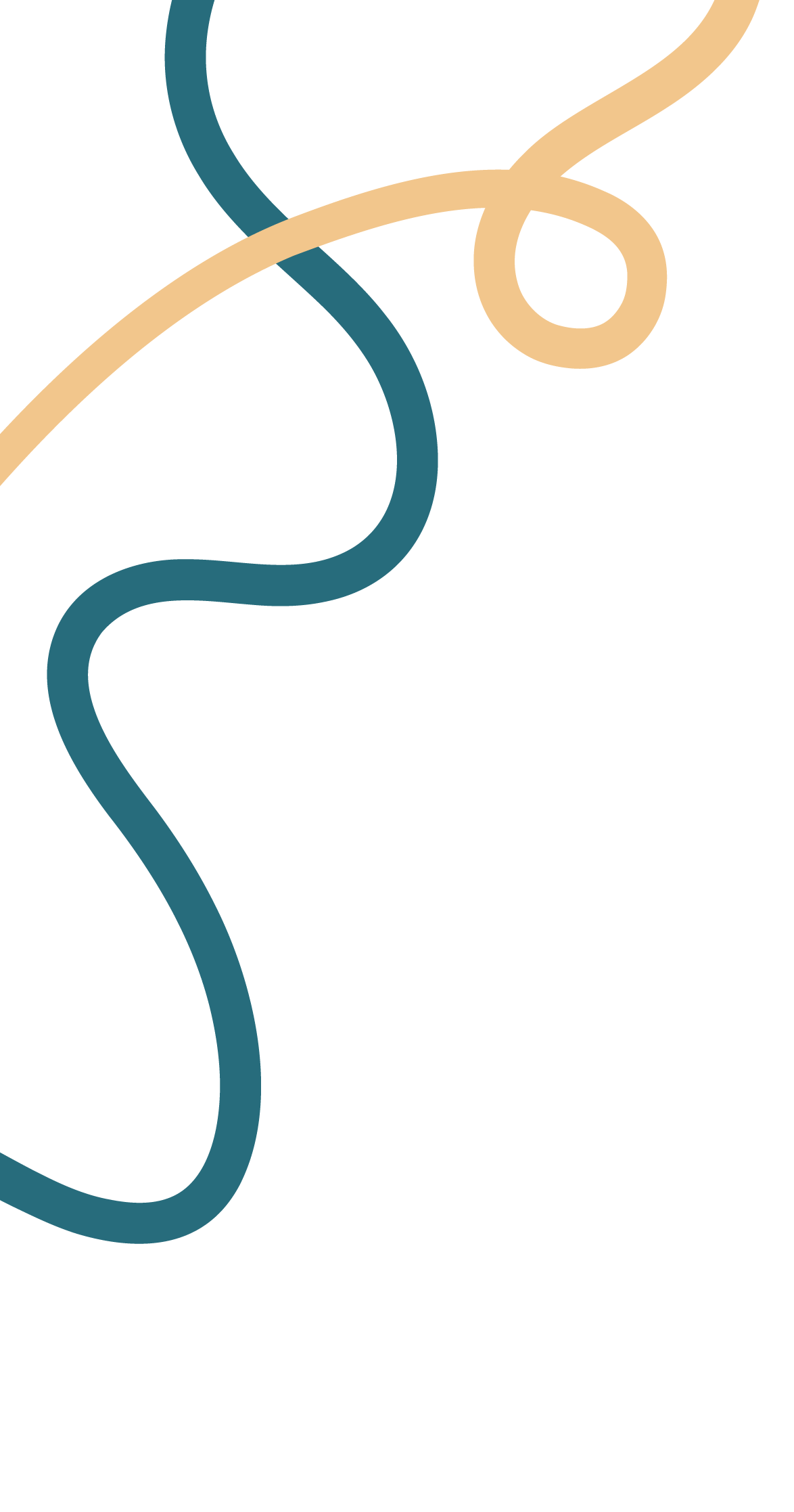 Illustration of two snakes intertwined, one beige and one teal, against a black background.