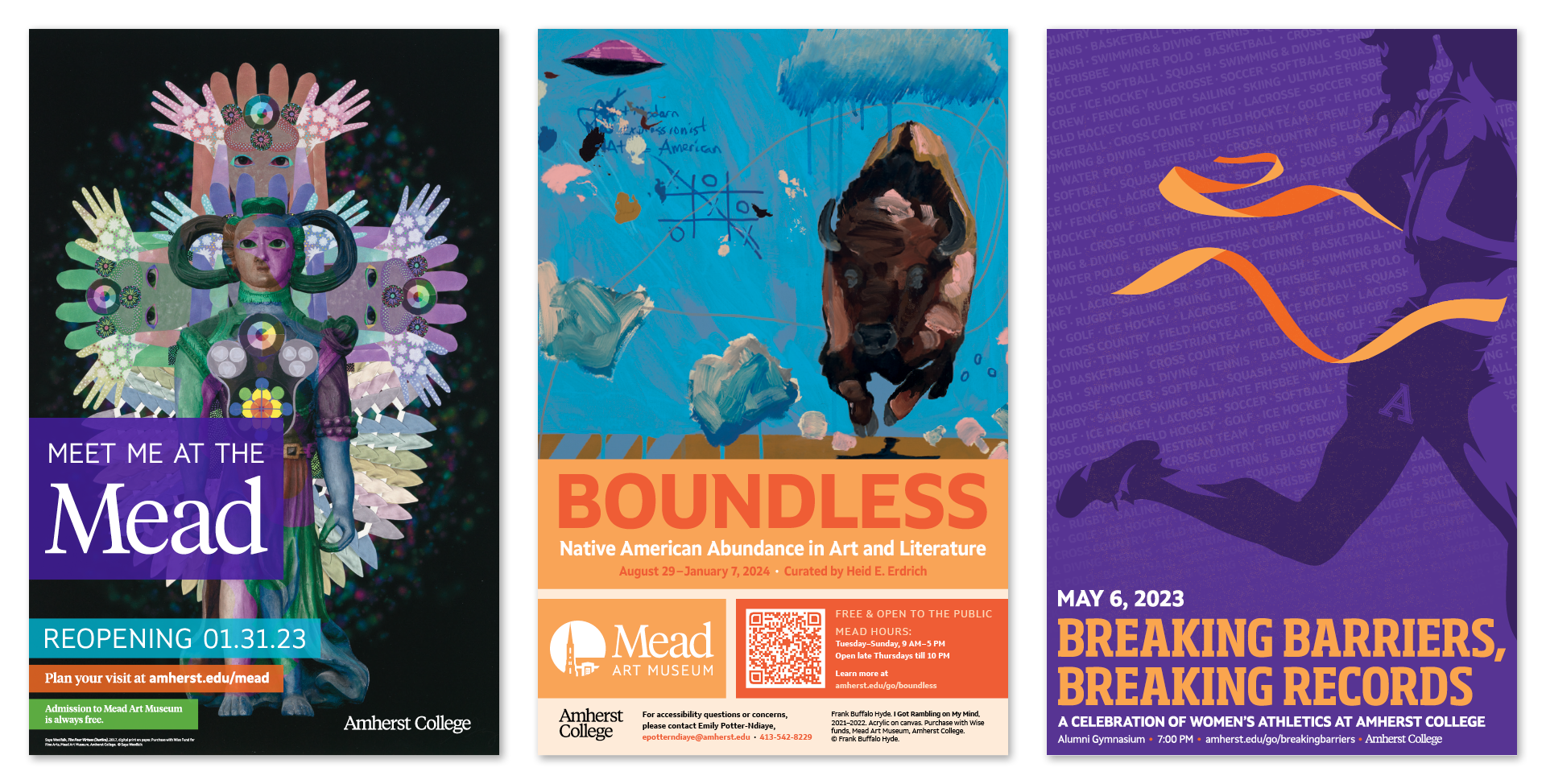 A sampling of three posters designed for Amherst College.