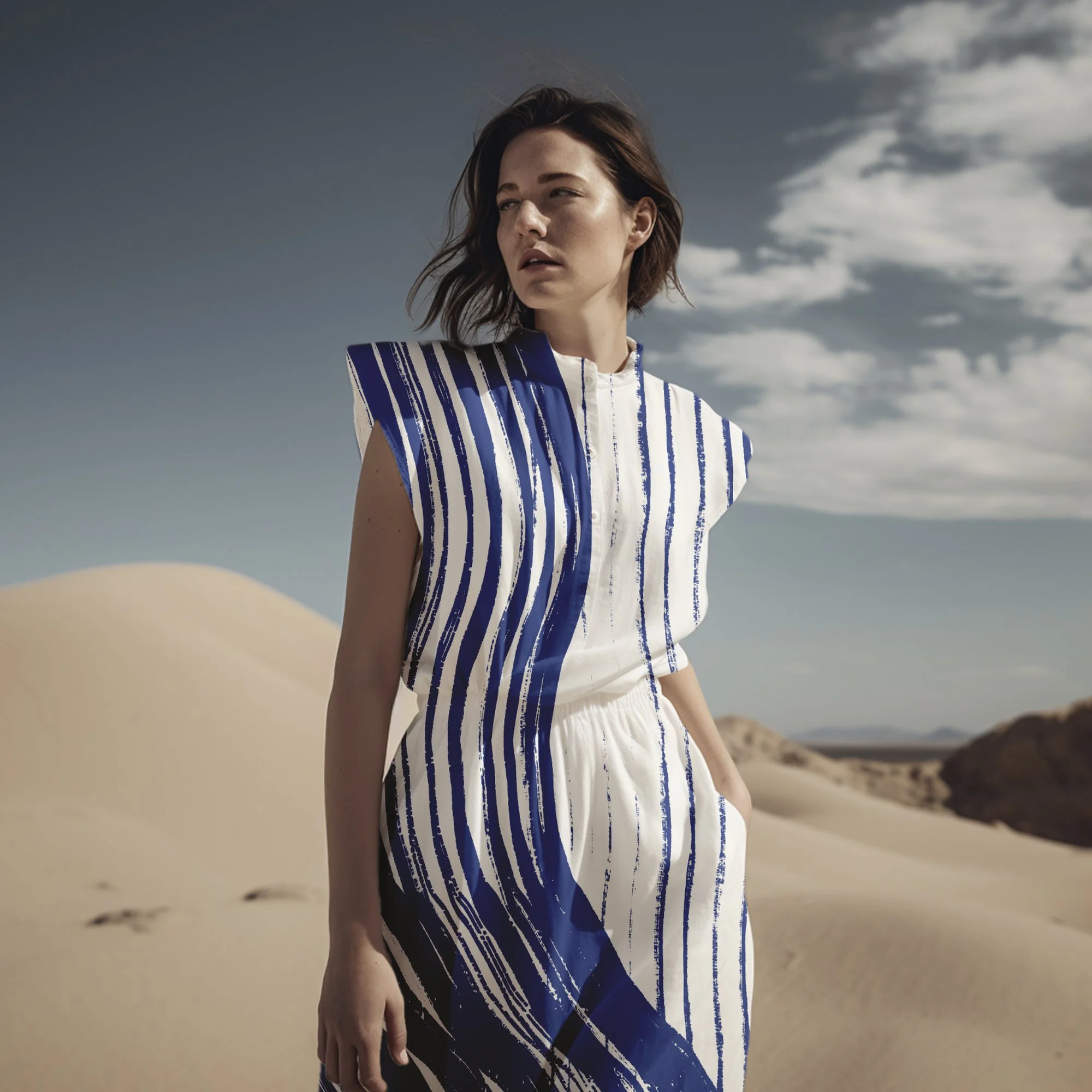 Light Blue, Pattern on Dress