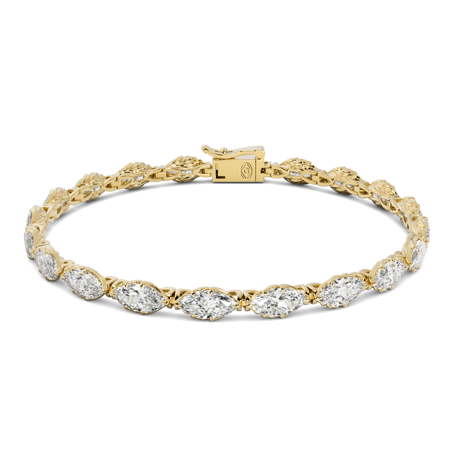 Marquise+Leaf+Bracelet+Yellow+Gold+View+01.png