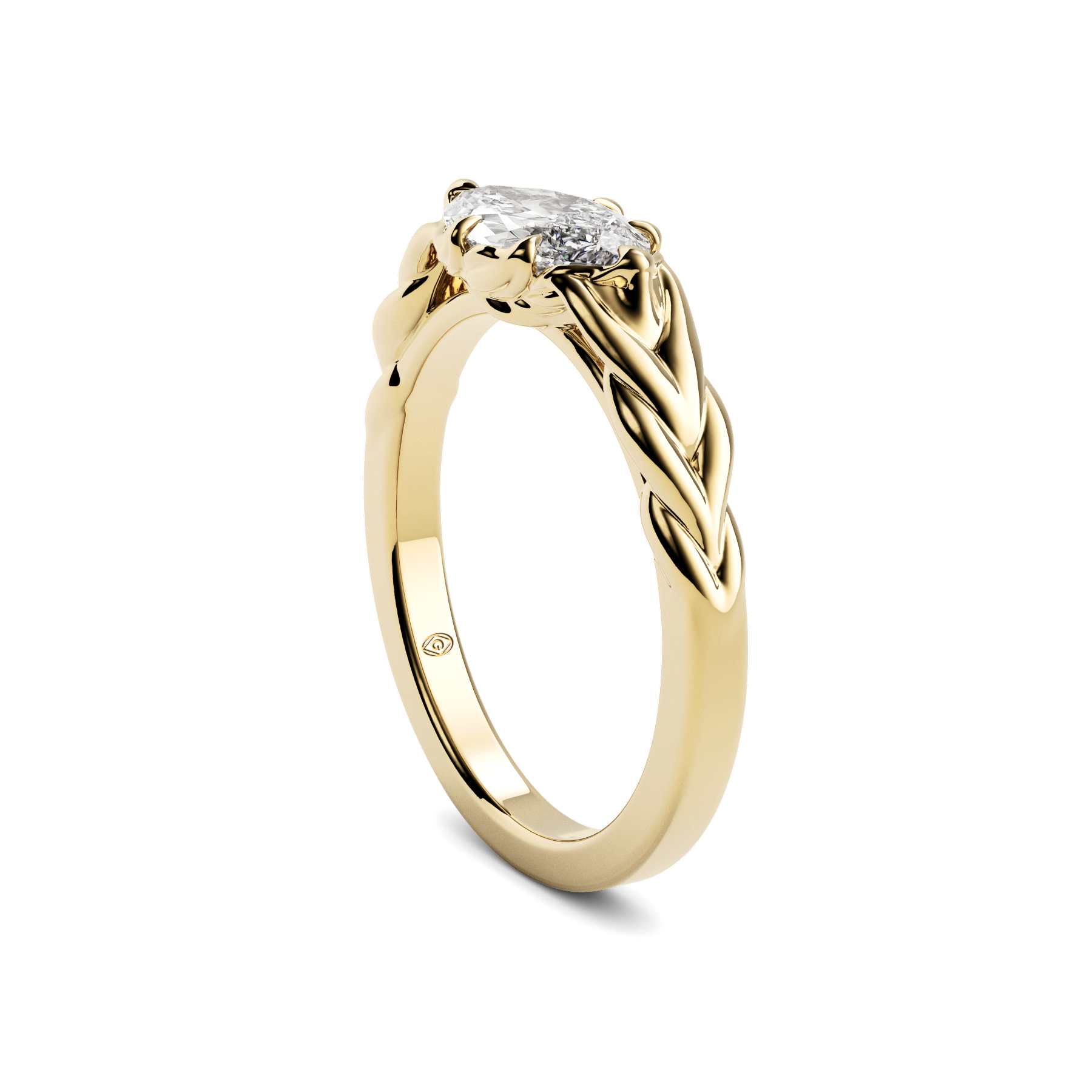 Marquise Leaf Ring Yellow Gold View 02.png