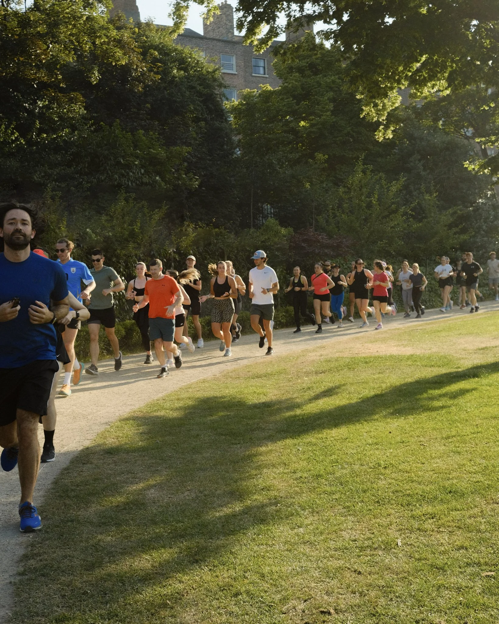 Members running inside Merrion square Park.