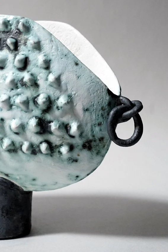 Small Vase with Dotted Decor and Rings