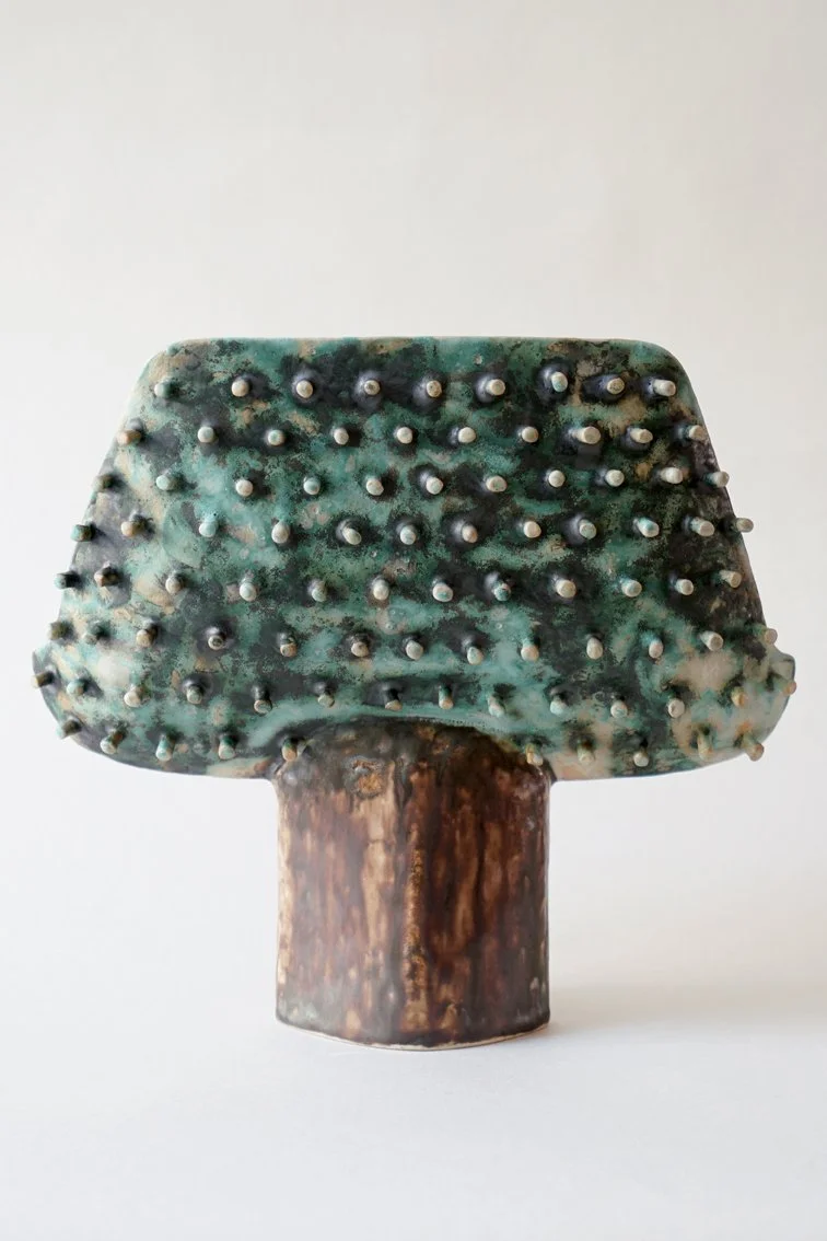 Small Open Vase With Studs Decor