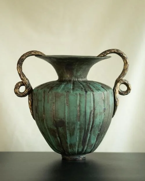 Large Green Amphorae With Handles