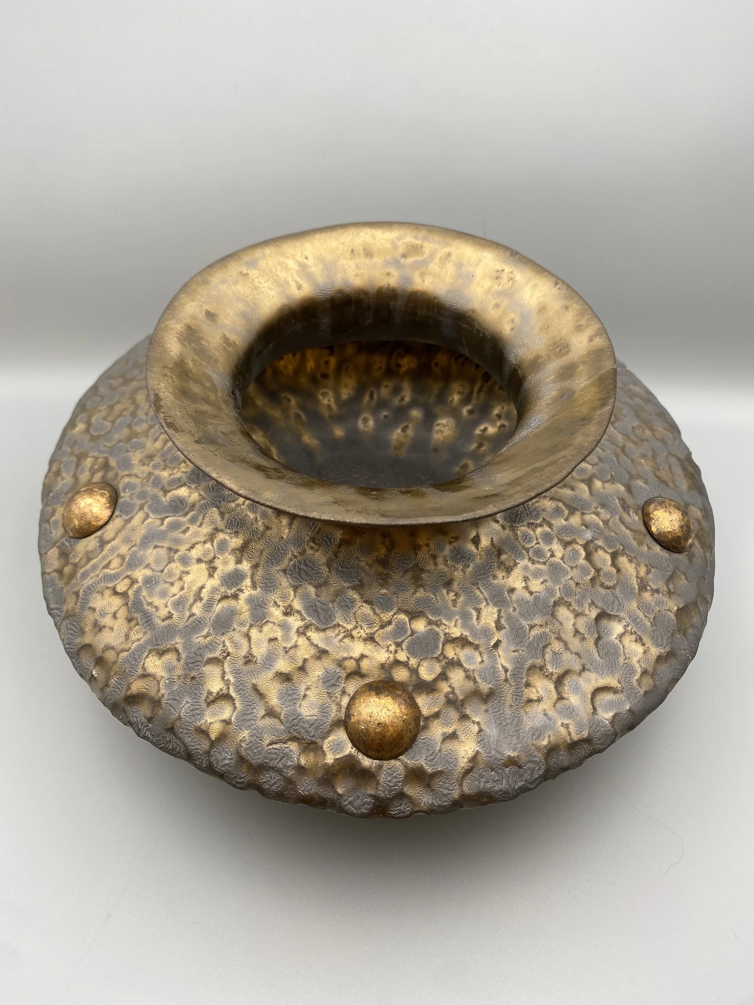 Small Golden Vase With Real Brass Studs